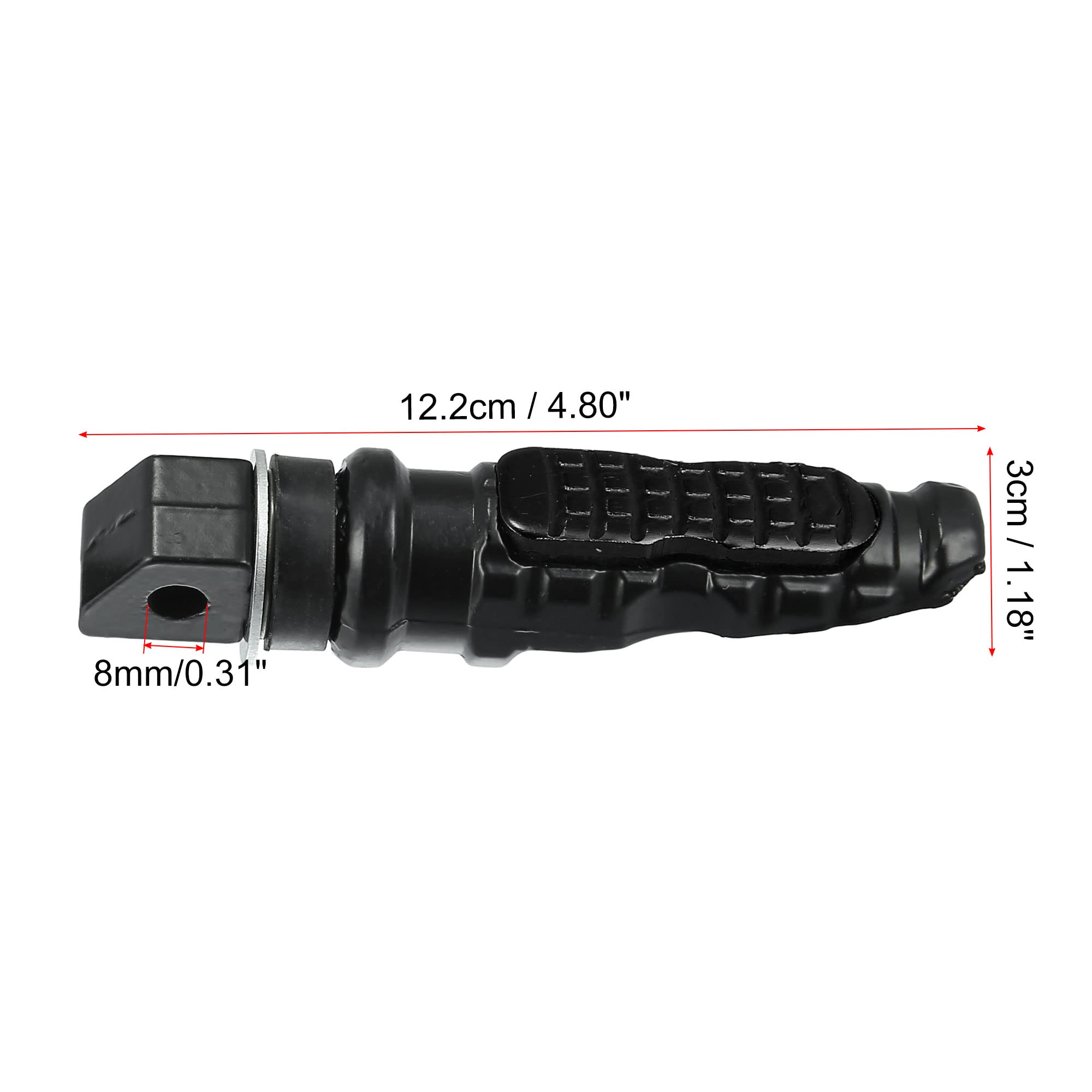 Motoforti 1 Pair Universal Motorcycle Foot Pegs - Aluminum Alloy Footrest Pedals for Cruiser, Dirt Bike & Street Bike - Black (Perfect for Long Rides & Off-Road Adventures)