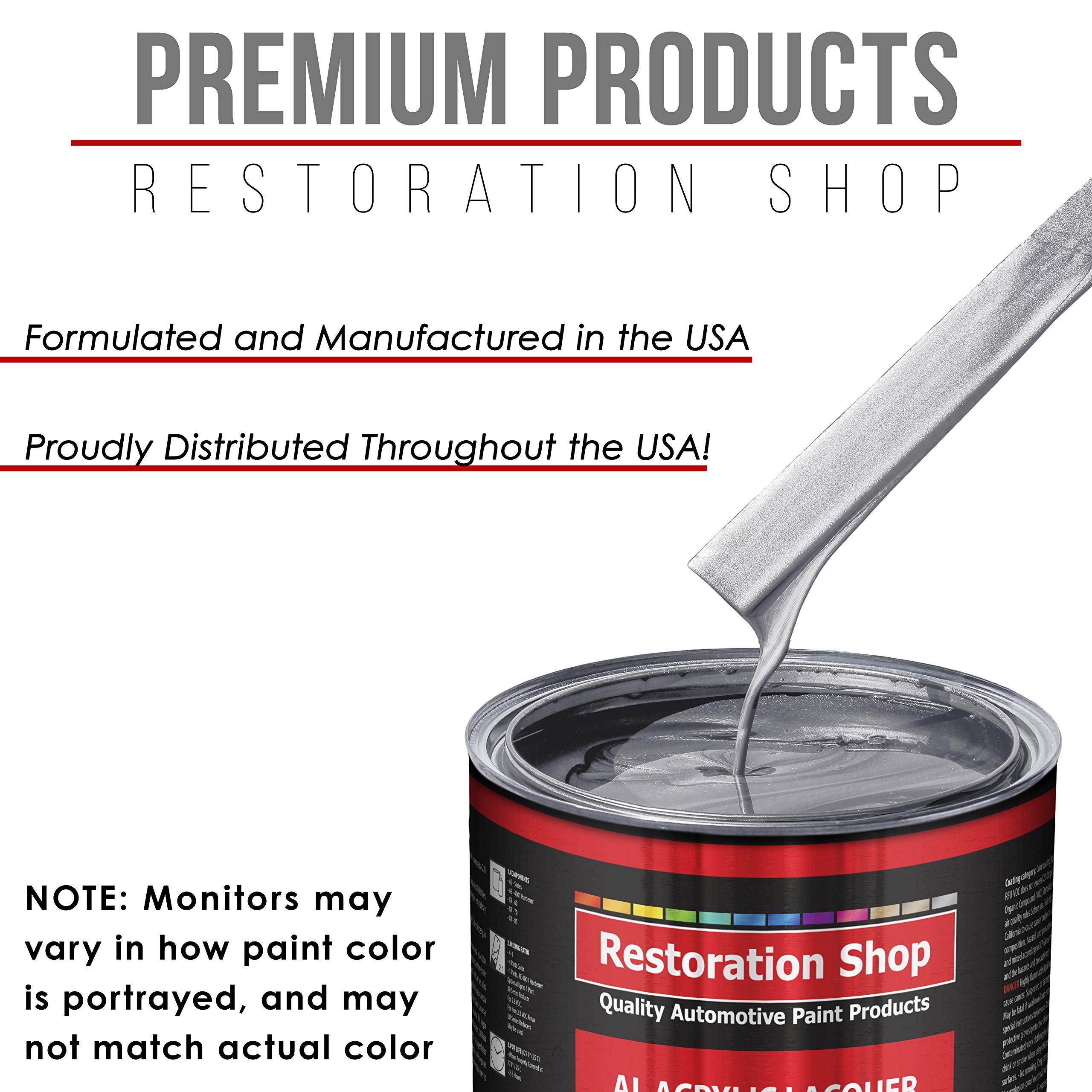 Restoration Shop - Iridium Silver Metallic Acrylic Lacquer Auto Paint Kit (1 Gallon) with Medium Thinner - Professional Gloss Finish for Cars, Trucks, Motorcycles, Guitars & Furniture Refinishing - DIY Automotive Restoration & Custom Painting Projects