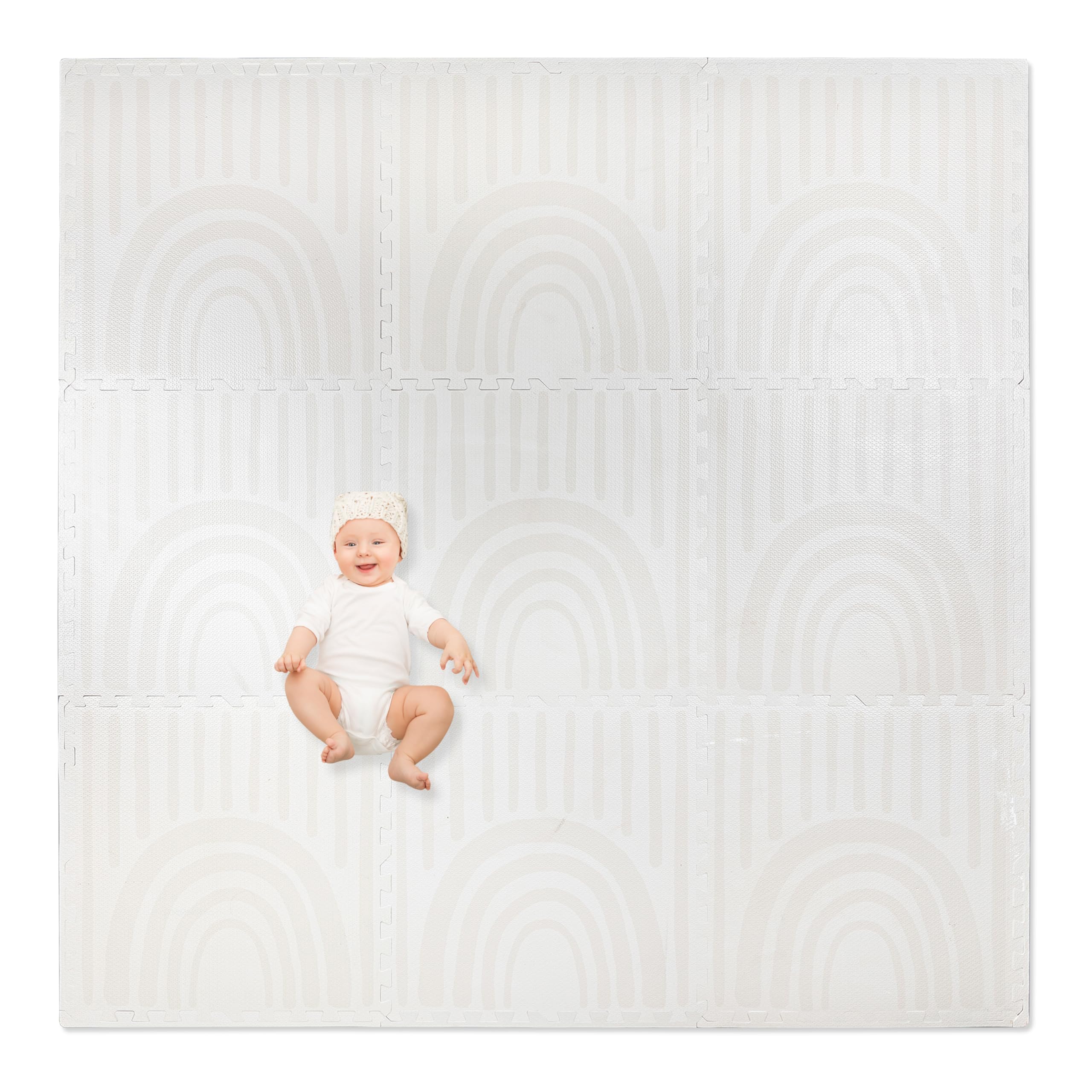 Non-Toxic Large Kids Play Mats for Floors - 9 Tile 72 x 72 Inch Extra-Thick Interlocking Puzzle Mat with Border, Soft Cushiony Playmat Rug for Toddlers & Babies - Perfect for Playrooms, Daycares, and Nursery Floor Protection