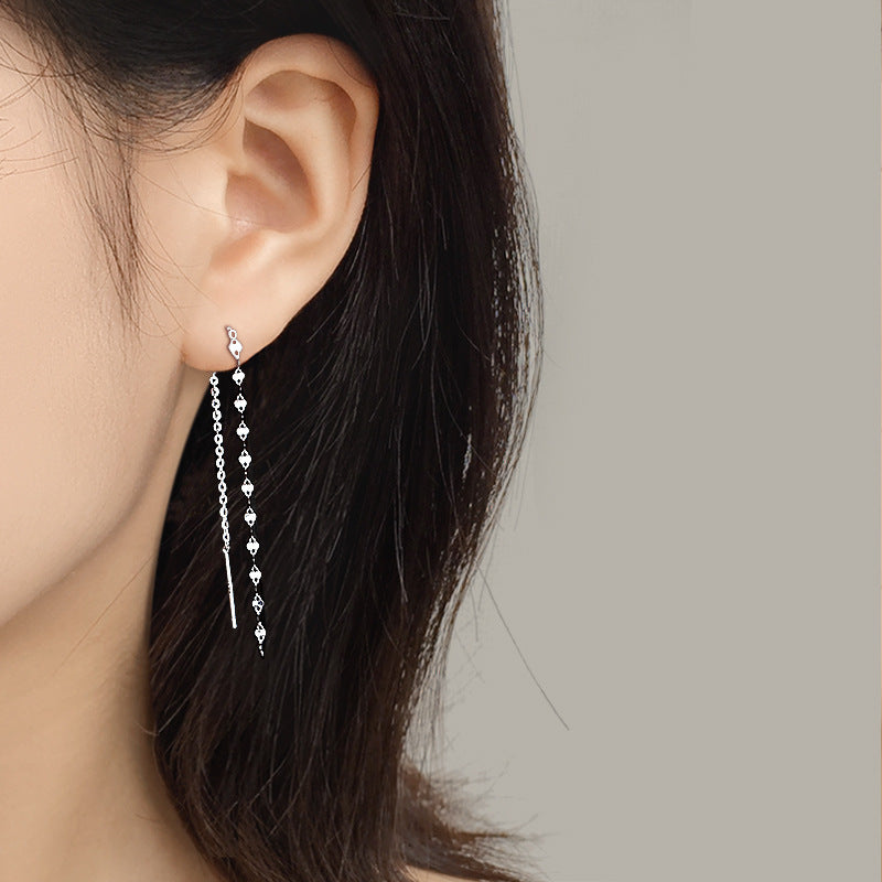 Minimalist Lip Chain Tassel Spiral Earrings for Women - Trendy Boho Chic Dangle Ear Jewelry | Perfect for Parties, Weddings & Everyday Wear | R0624