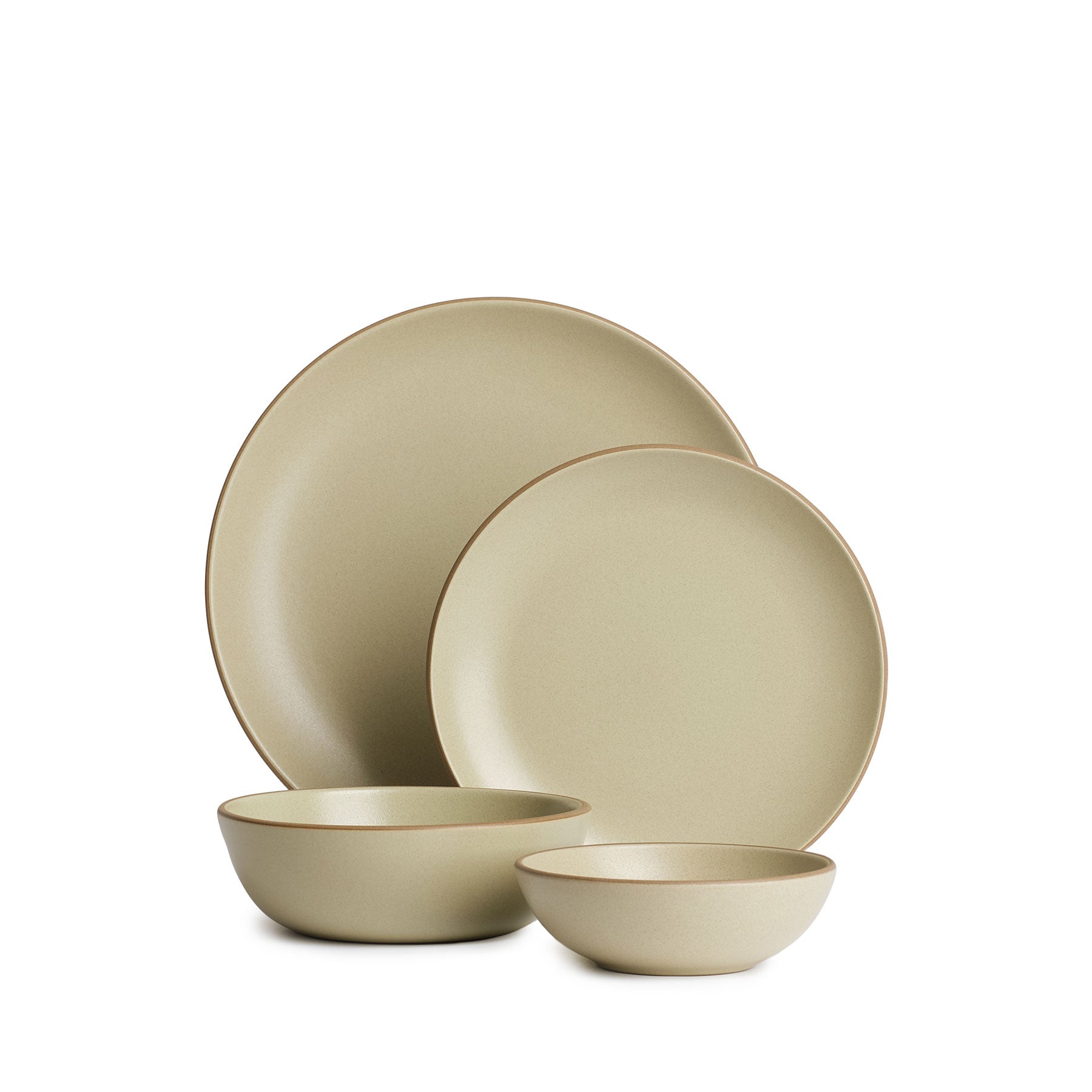 Premium Sage Green 4-Piece Dinnerware Set - Elegant Plates & Bowls for Everyday Dining, Dinner Parties & Home Decor