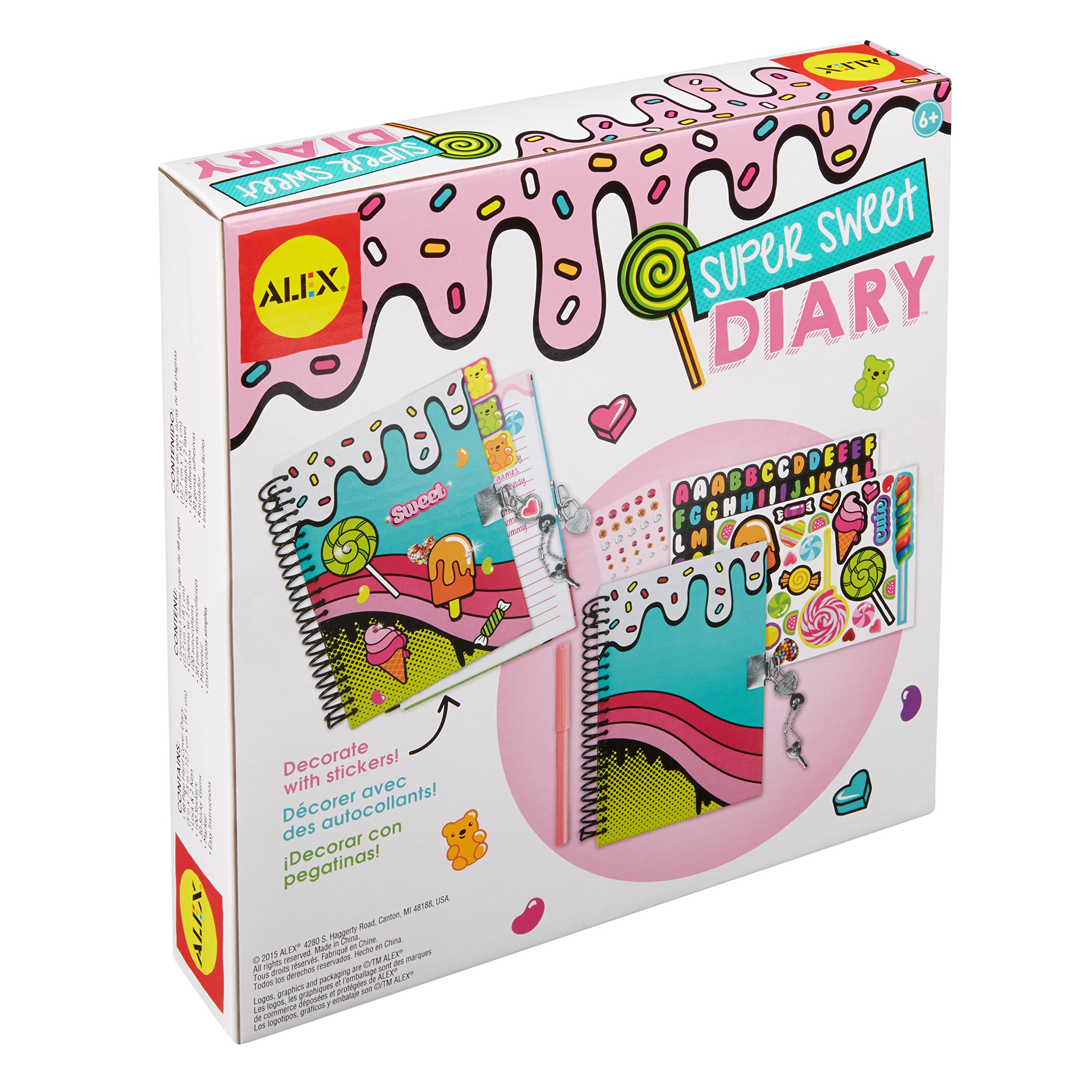 ALEX Toys Craft Super Sweet Diary - DIY Journal for Girls, Creative Writing & Scrapbooking Kit - Perfect for Birthday Gifts, School Projects & Memory Keeping
