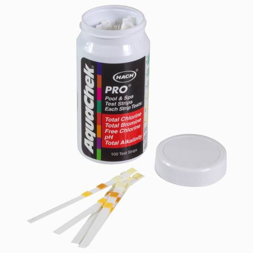 AquaChek Pro 5-in-1 Pool Water Test Strips - 100 Count | Accurate pH, Chlorine, Alkalinity, Hardness & Cyanuric Acid Testing | Ideal for Swimming Pools, Hot Tubs & Spas