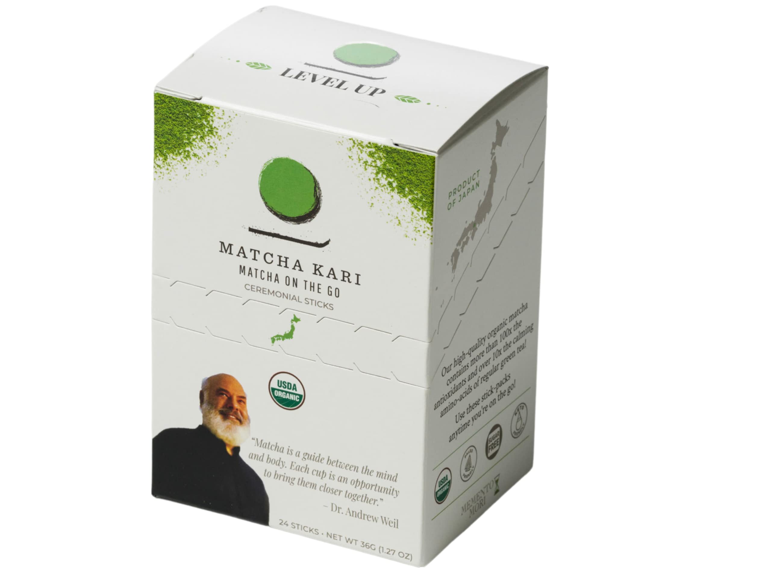 Organic Matcha Green Tea Powder Single Serving Sticks - Dr. Weil's Ceremonial Grade, 24 Individual Tea Packets | Perfect for On-the-Go, Office & Travel Use