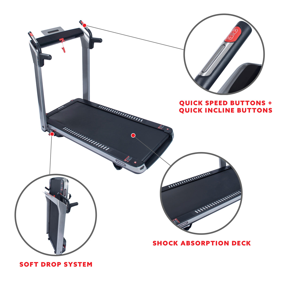 SpaceFlex Foldable Running Treadmill with Auto Incline - Wide Deck Home Gym Equipment for Cardio Workouts & Indoor Fitness Training