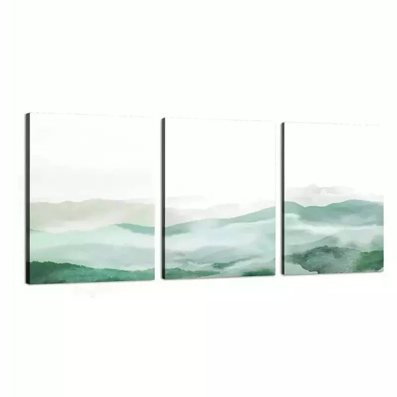 3-Piece Green Abstract Wall Art Set - Framed Canvas Prints 50x70cm - High Quality Australian Made Wall Decor - Perfect for Living Room, Bedroom & Office Decor