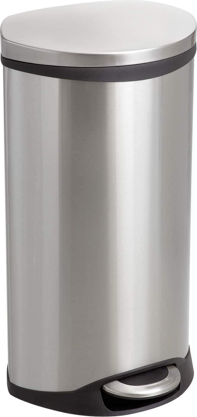 Ellipse Step On Trash Can 7.5 Gallon - Hands-Free Foot Pedal Stainless Steel Kitchen Garbage Bin with Lid - Perfect for Home, Office, and Restaurant Use