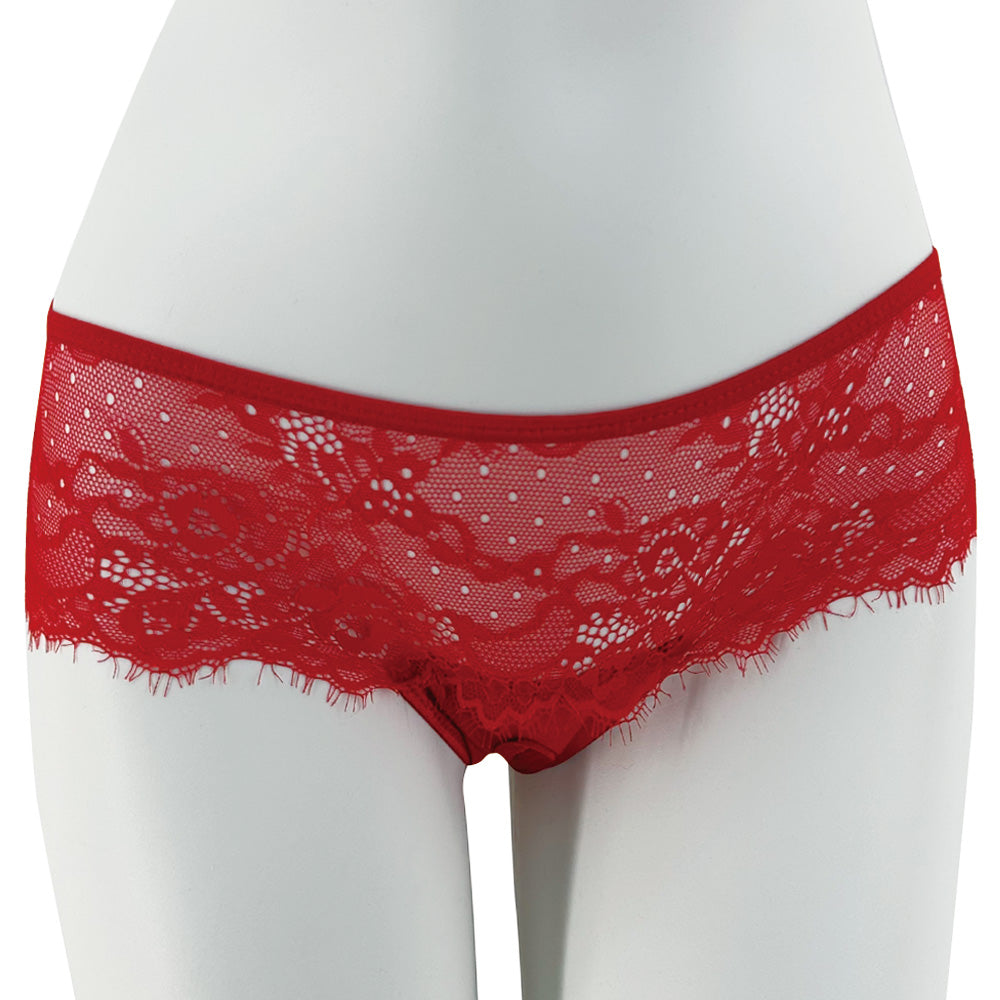 Sexy Crotchless Sheer Lace Thong Panties with Ribbon Bow Tie - Perfect for Lingerie, Role Play & Romantic Nights
