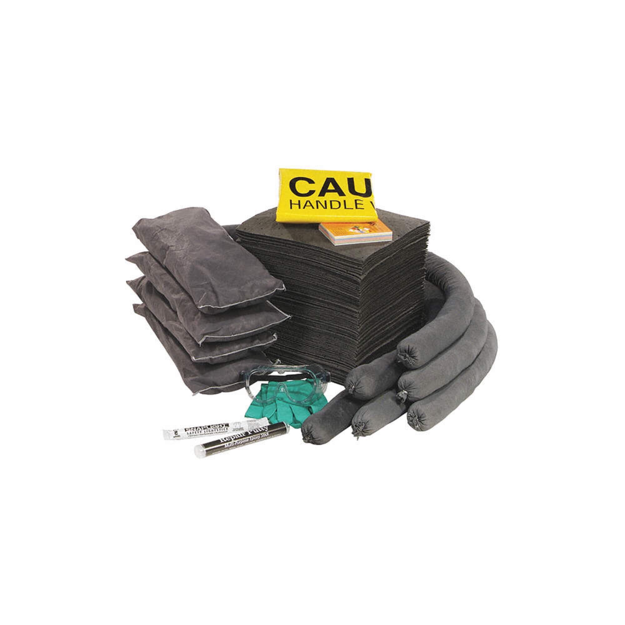 SpillTech RSPKU-KAD 121-Piece Universal Spill Kit Refill - Absorbent Pads, Socks & Pillows for Oil, Chemical & Hazmat Spills - Ideal for Workshops, Garages & Industrial Use