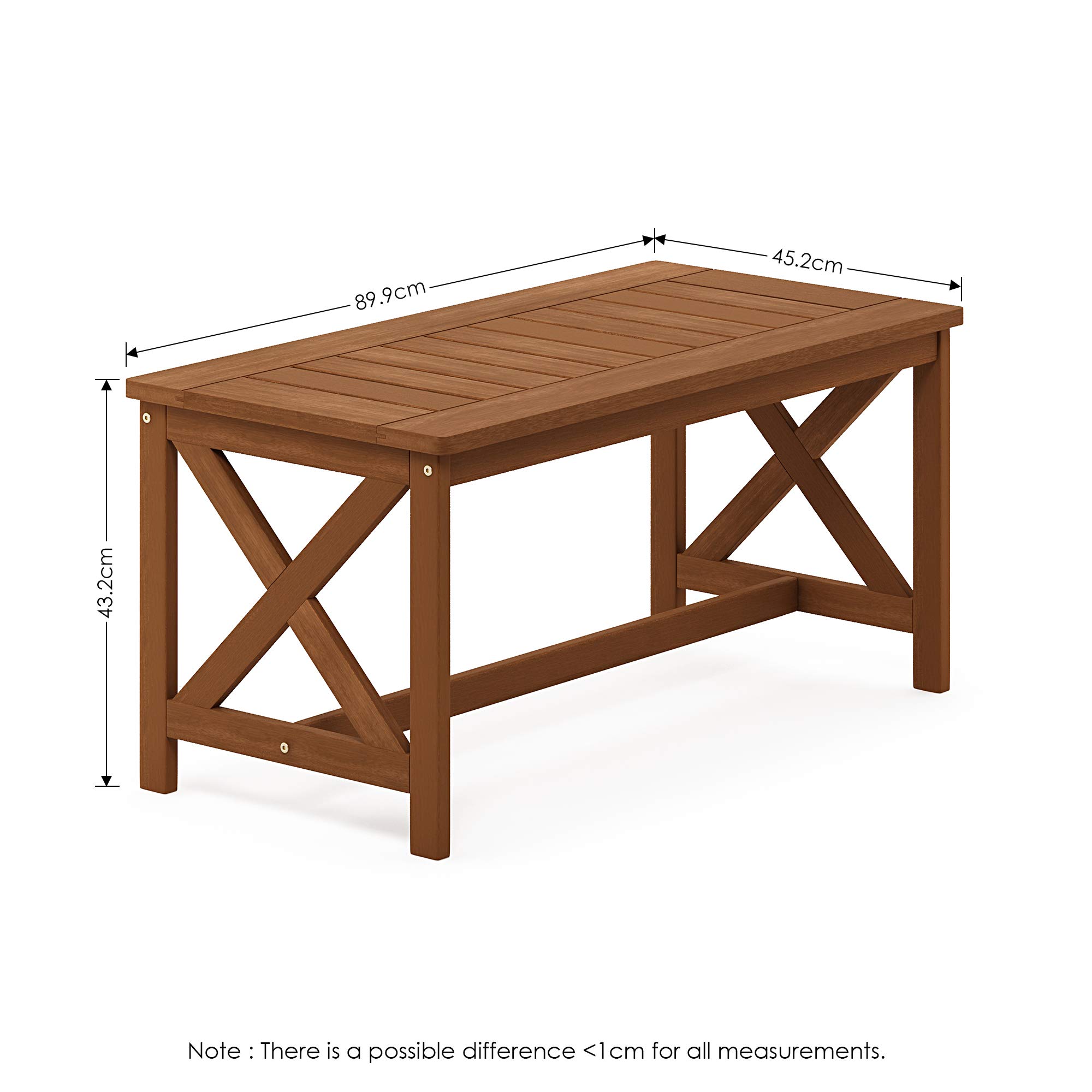 Furinno FG18111 X-Leg Natural Coffee Table - Modern Living Room Furniture for Small Spaces, Home Decor & Office Use