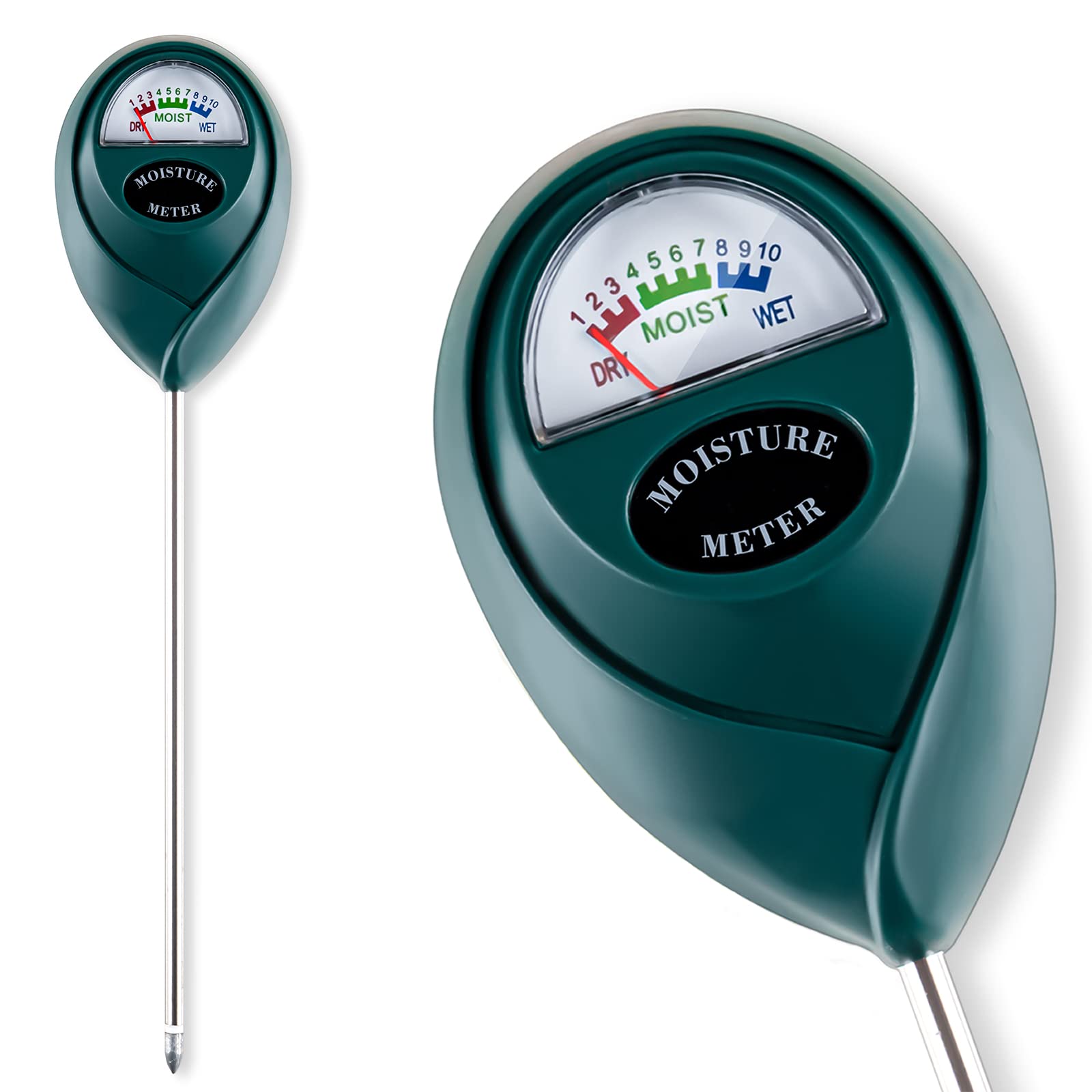 **Soil Moisture Meter for House Plants & Outdoor Gardens - Plant Water Monitor, No Batteries Needed (Green) - Perfect for Indoor Potted Plants, Succulents, and Garden Beds**