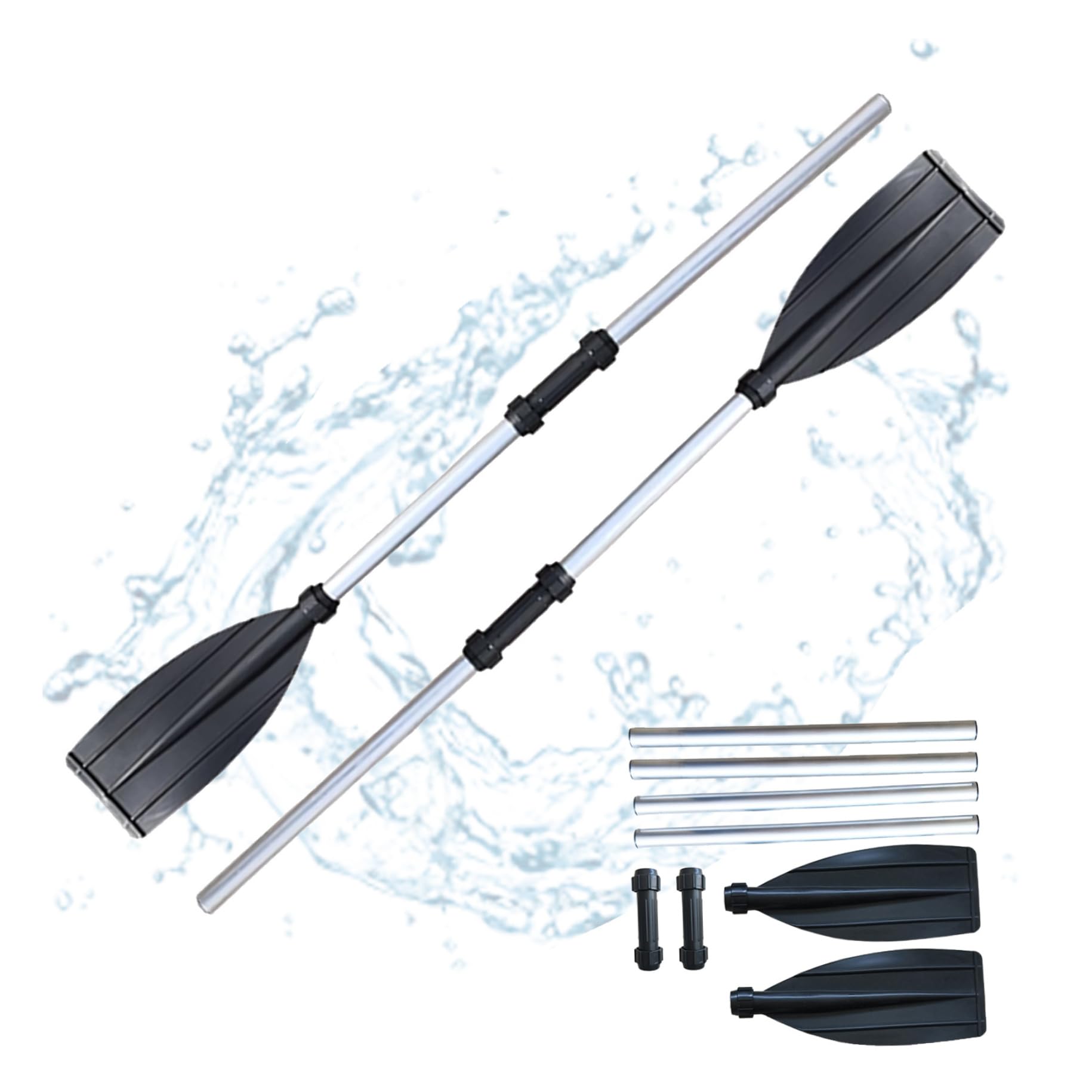 2 Pack 126cm Lightweight Aluminum Alloy Kayak Paddles - Detachable & Adjustable Canoe Oars for Inflatable Boats | Durable, Portable & Thickened Design for Kayaking, Fishing & Water Sports Adventures