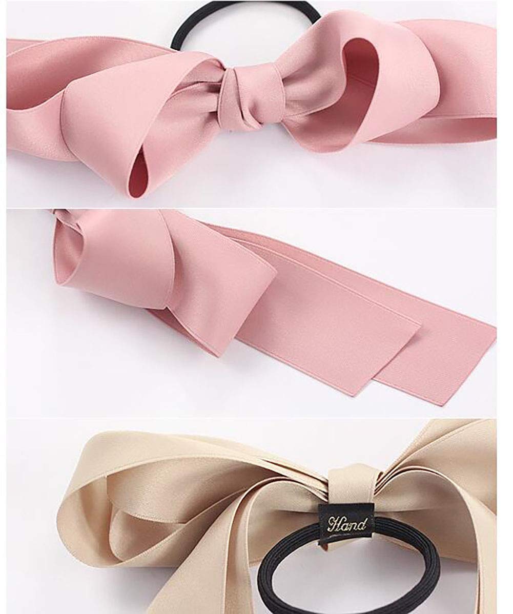 6 PCS Women's Satin Ribbon Bow Hair Ties - Soft Headbands, Ponytail Holders & Hair Accessories for Women & Girls - Perfect for Parties, Weddings & Everyday Styling