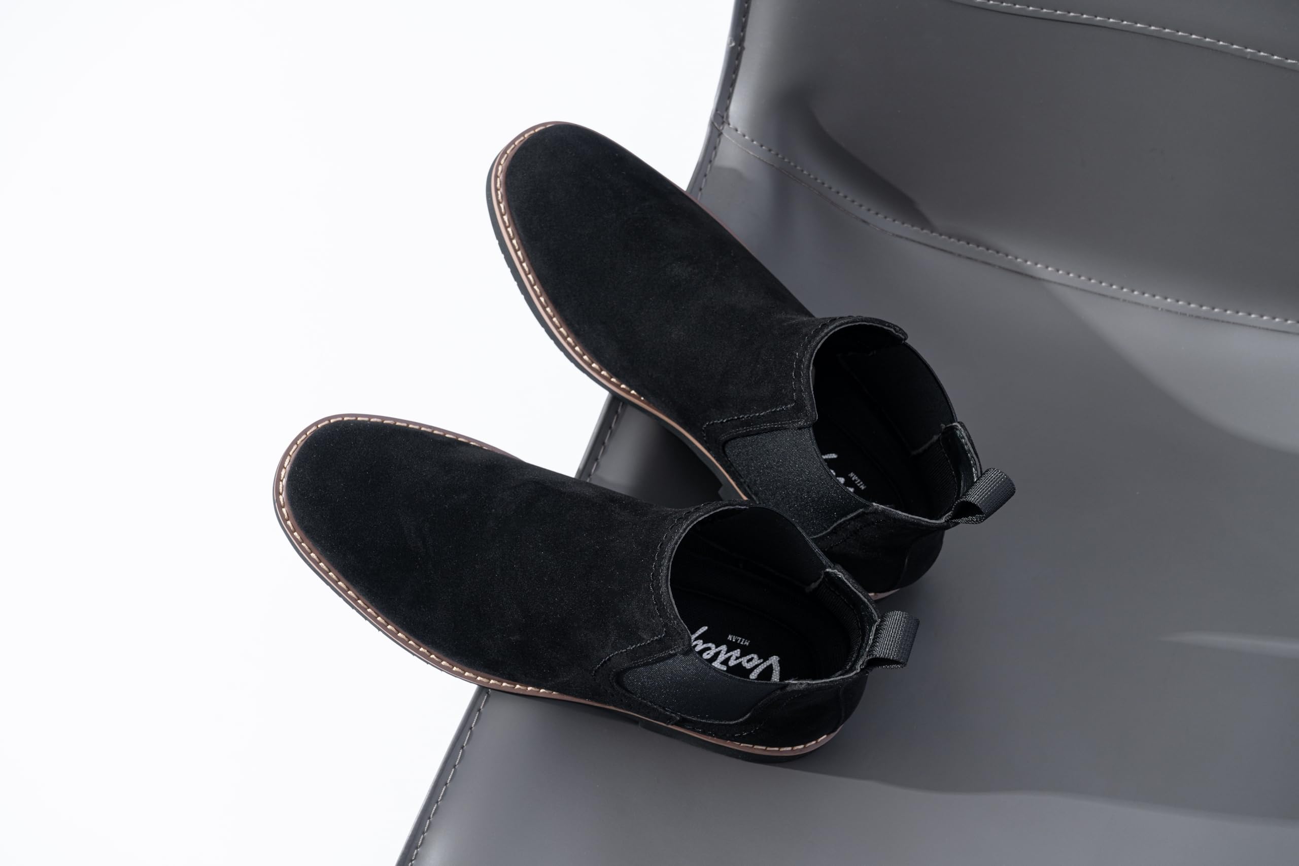 Vostey Men's Chelsea Boots - Classic Black Slip-On Ankle Boots for Casual & Dress Wear | Perfect for Office, Date Night & Everyday Outfits