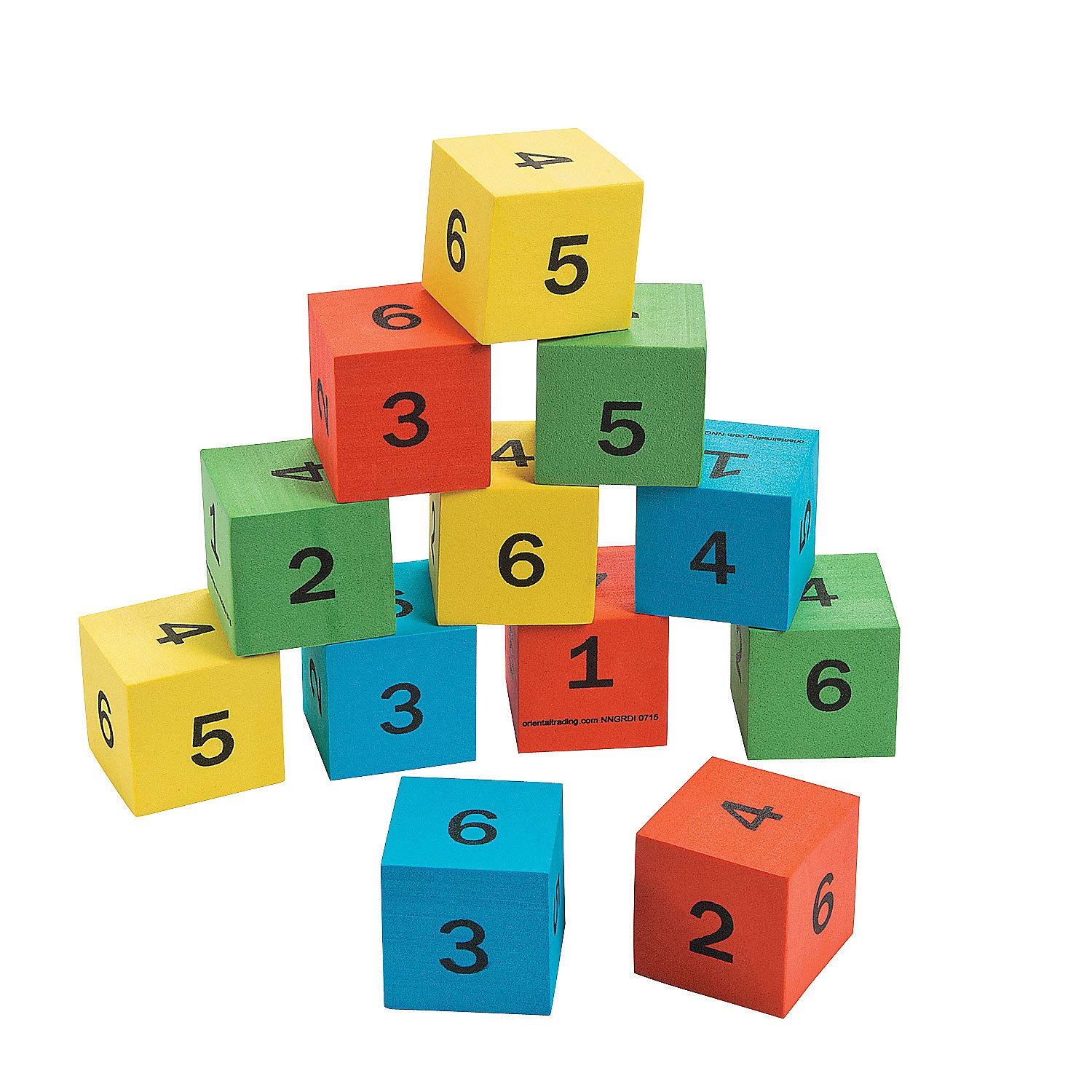 Fun Express Foam Number Math Dice - 12 Pieces - Educational Counting Games for Kids - Perfect for Classroom Learning & Homeschool Math Activities
