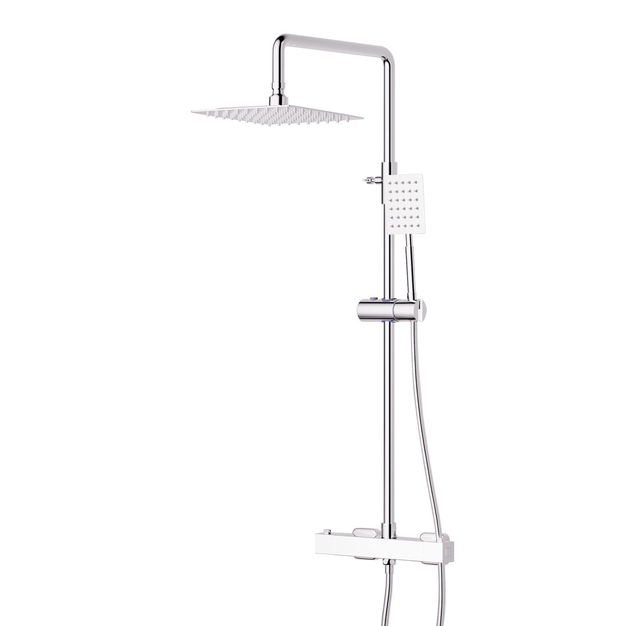 Premium MORADO 304 Stainless Steel Thermostatic Shower Column System with Mixer, Modern Rain Shower Head & 3-Function Hand Shower - Perfect for Luxurious Bathroom Upgrades & Spa-Like Experience