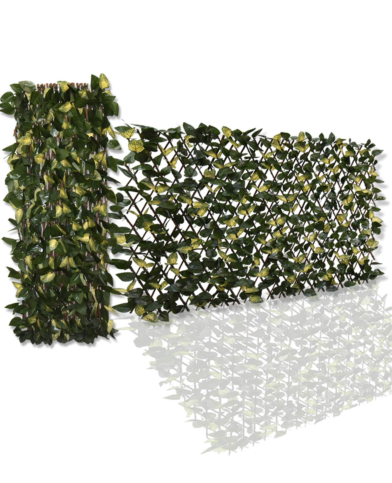 JOYSFIT Expandable Artificial Ivy Fence - 6ft Green-Yellow Privacy Screen for Outdoor Walls, Balcony, Patio & Garden Decor | UV Resistant Fake Hedge for Backyard, Porch & Poolside Privacy