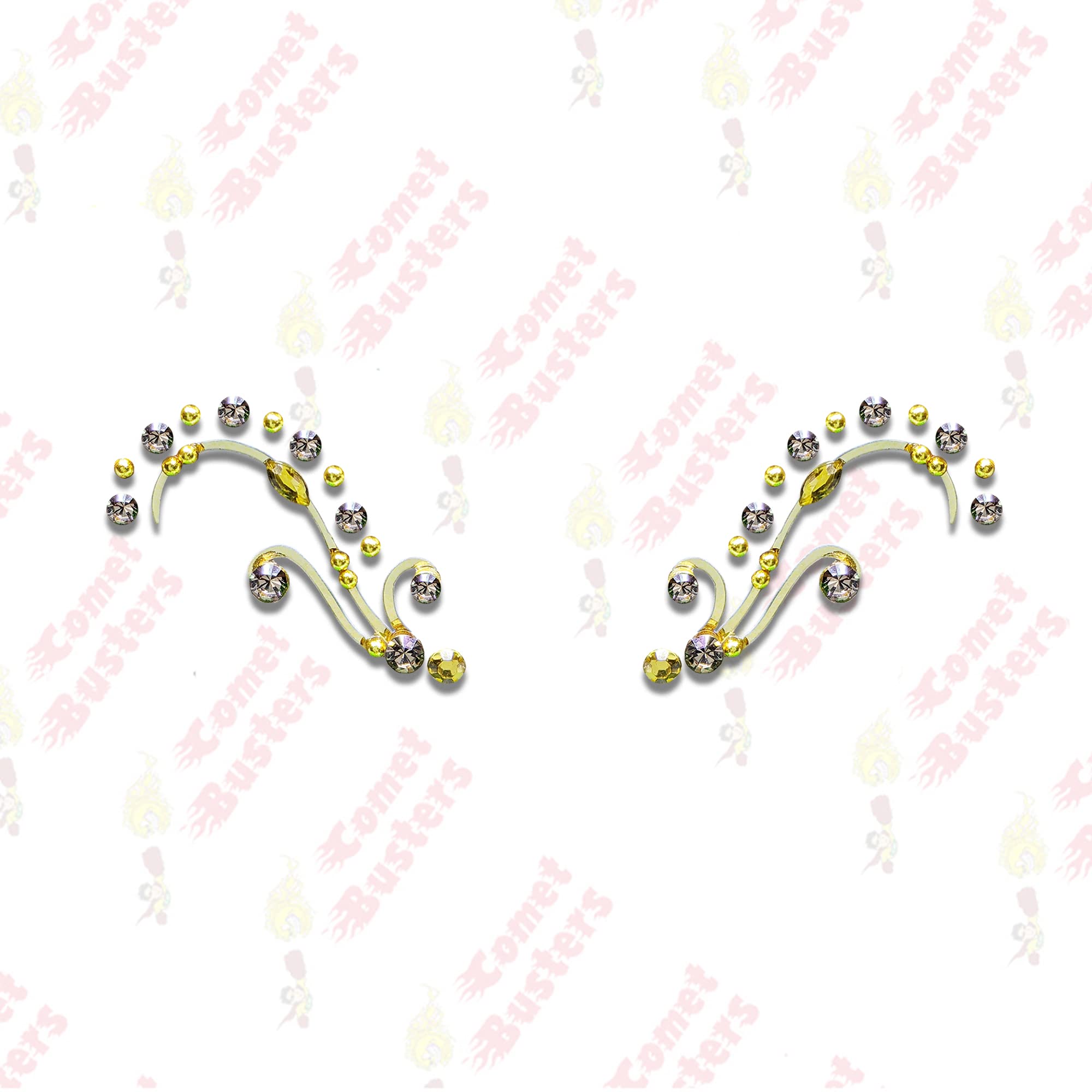 Comet Busters Face Gems - Glitter Eye Jewels for Rave Makeup, Festival Eye Decorations, Face Stickers & Bindi (JEWEYE001-1/JEWEYE020) - Perfect for Halloween, Cosplay & EDM Parties