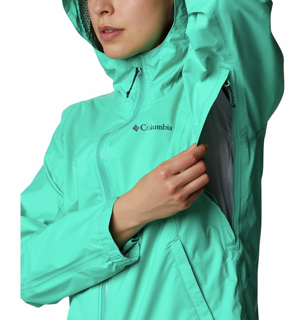 Columbia Women's EvaPOURation Jacket - Lightweight Waterproof Raincoat for Hiking & Outdoor Activities | Windproof Travel Jacket with Breathable Technology