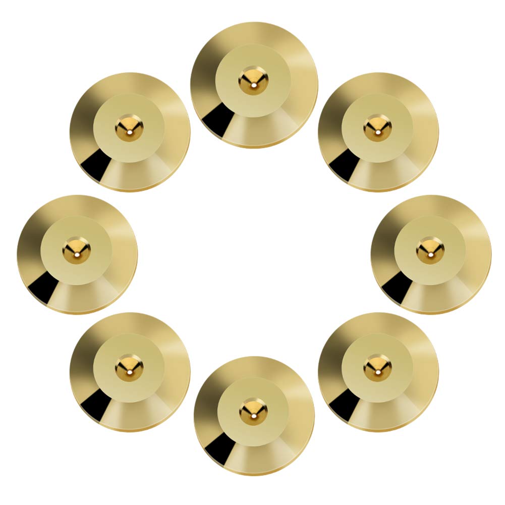 8 Pcs Universal Speaker Stand Feet - 25 x 4mm Copper Shock Absorbing Base Pads, Isolation Floor Disc Mats for Amplifier, CD/DVD Player (Gold) - Perfect for Home Theater, Studio Setup & Audio Equipment Vibration Control