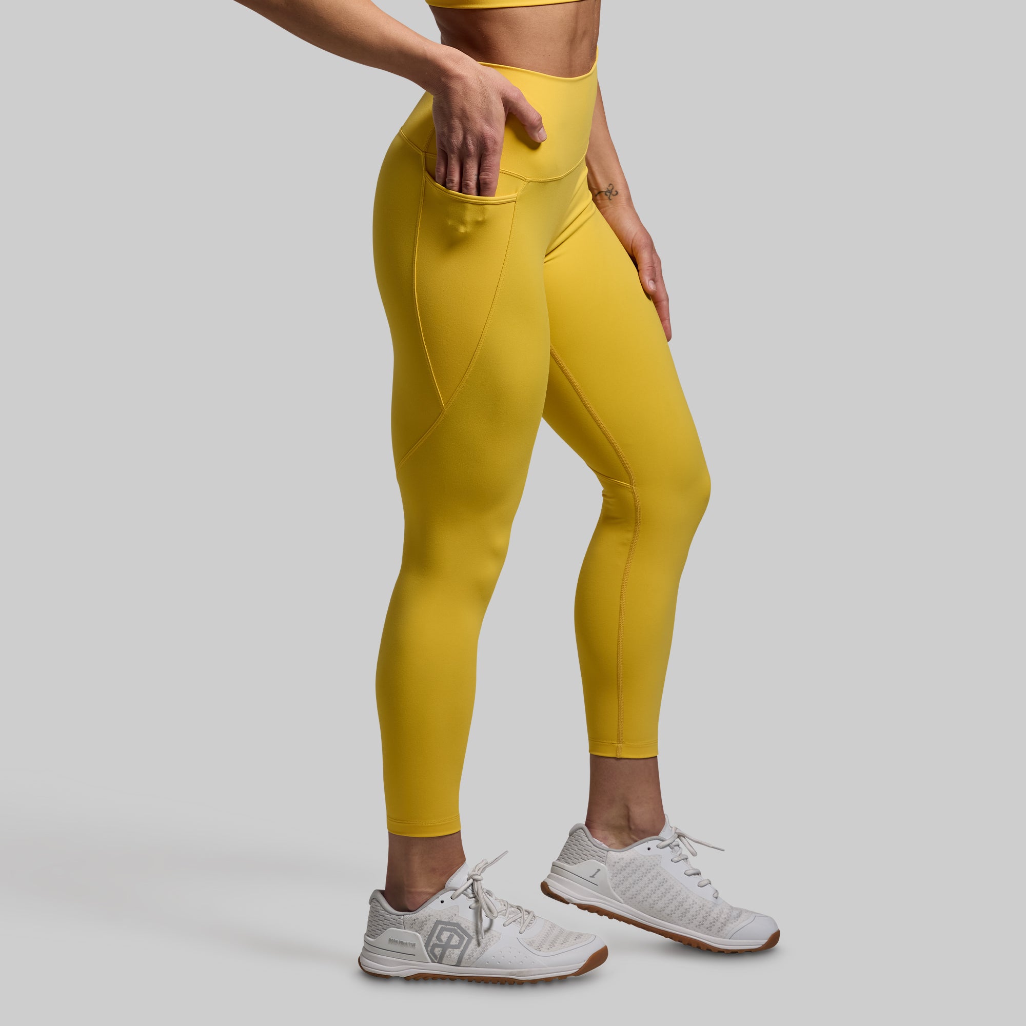 Golden Eccentric Legging Set for Women - High Waist Yoga Pants with Pocket - Trendy Workout & Lounge Wear for Gym, Running, and Casual Outfits