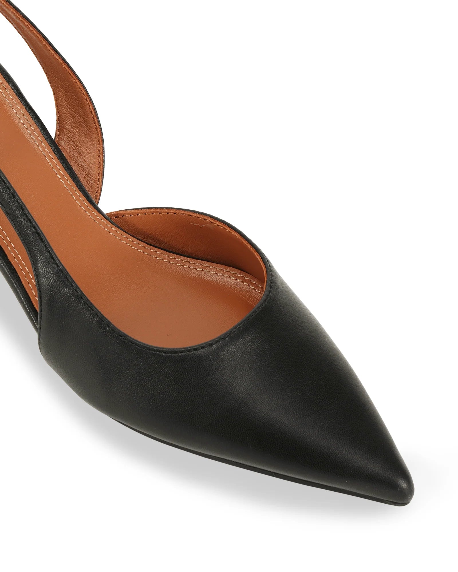 Kaylee Black Leather Pointed Toe Low Heel Pumps for Women - Comfortable Office Work Shoes & Evening Party Dress Shoes
