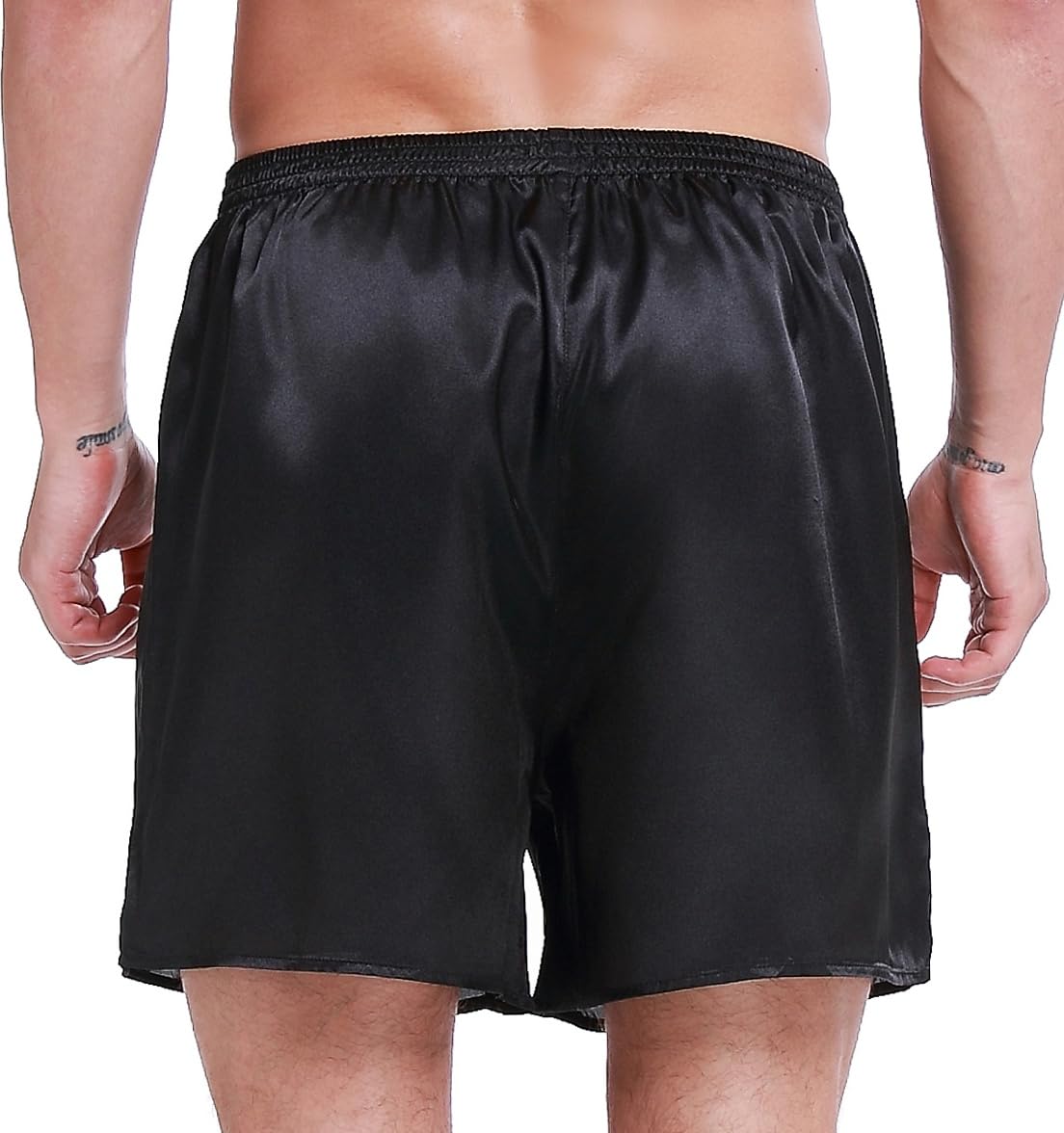 Lavenderi Men's Silk Satin Boxer Shorts - Soft Luxury Pajama Shorts for Sleep & Lounge - Comfortable Underwear for Relaxation at Home or Travel