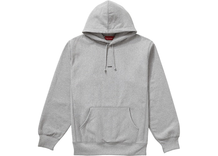 Supreme Micro Logo Hooded Sweatshirt for Men & Women - Soft Cotton Grey Pullover Hoodie | Streetwear Fashion, Casual Wear & Loungewear