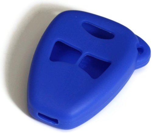 Premium Blue Silicone Key Fob Cover Case - Protective Smart Remote Pouch with Keychain - Compatible with Dodge Caliber 2007-2008 Models - Perfect for Car Key Protection & Daily Use