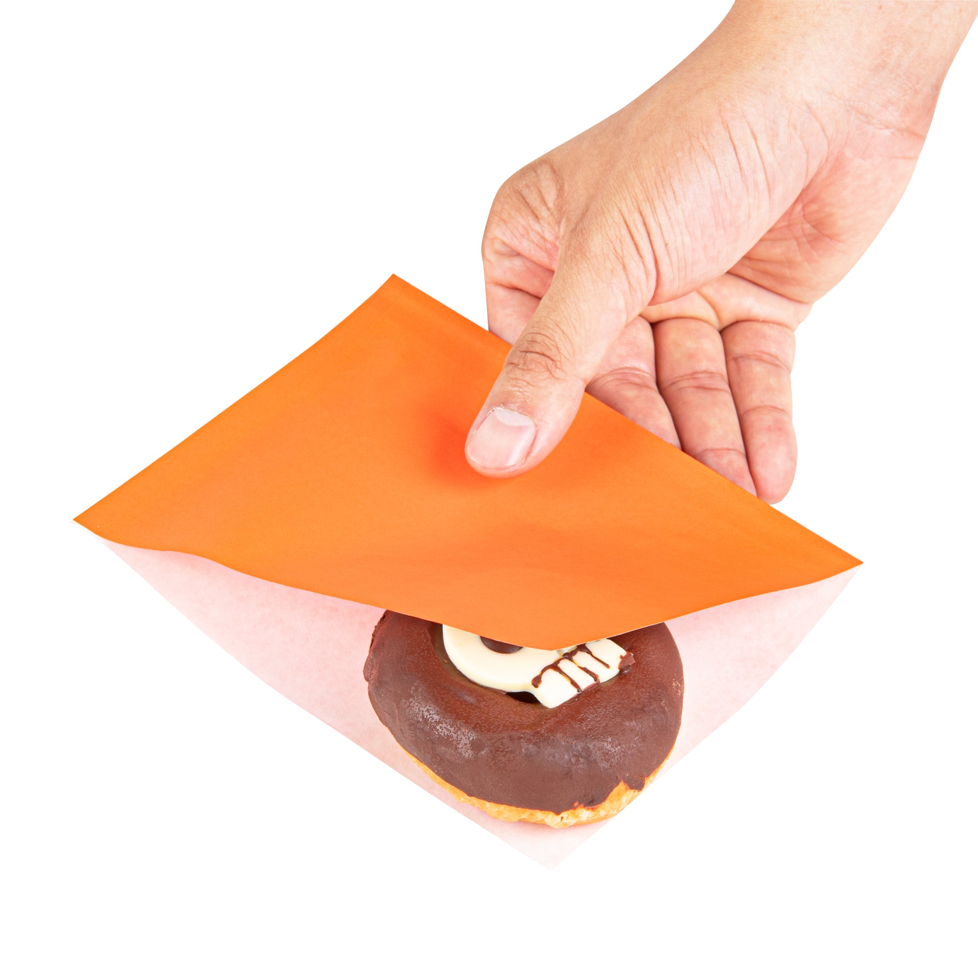 Tangerine Orange Greaseproof Paper Bags - Small Double Open Bags (6 1/4