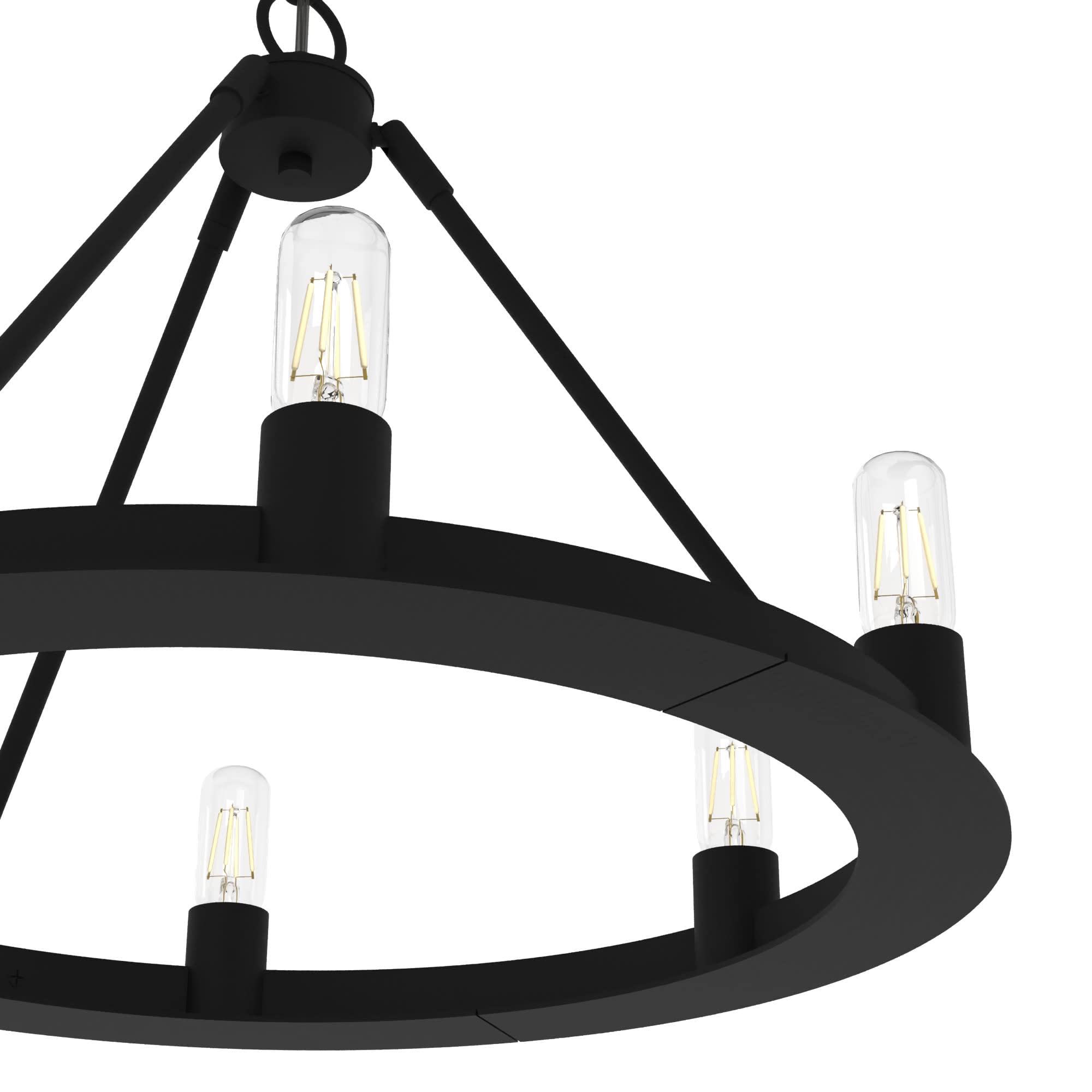 Hunter Fan Company 19033 Saddlewood Chandelier - Natural Iron Finish, 5-Light Ceiling Fixture with Clear Glass Shades - Perfect for Farmhouse, Rustic & Traditional Dining Room Lighting