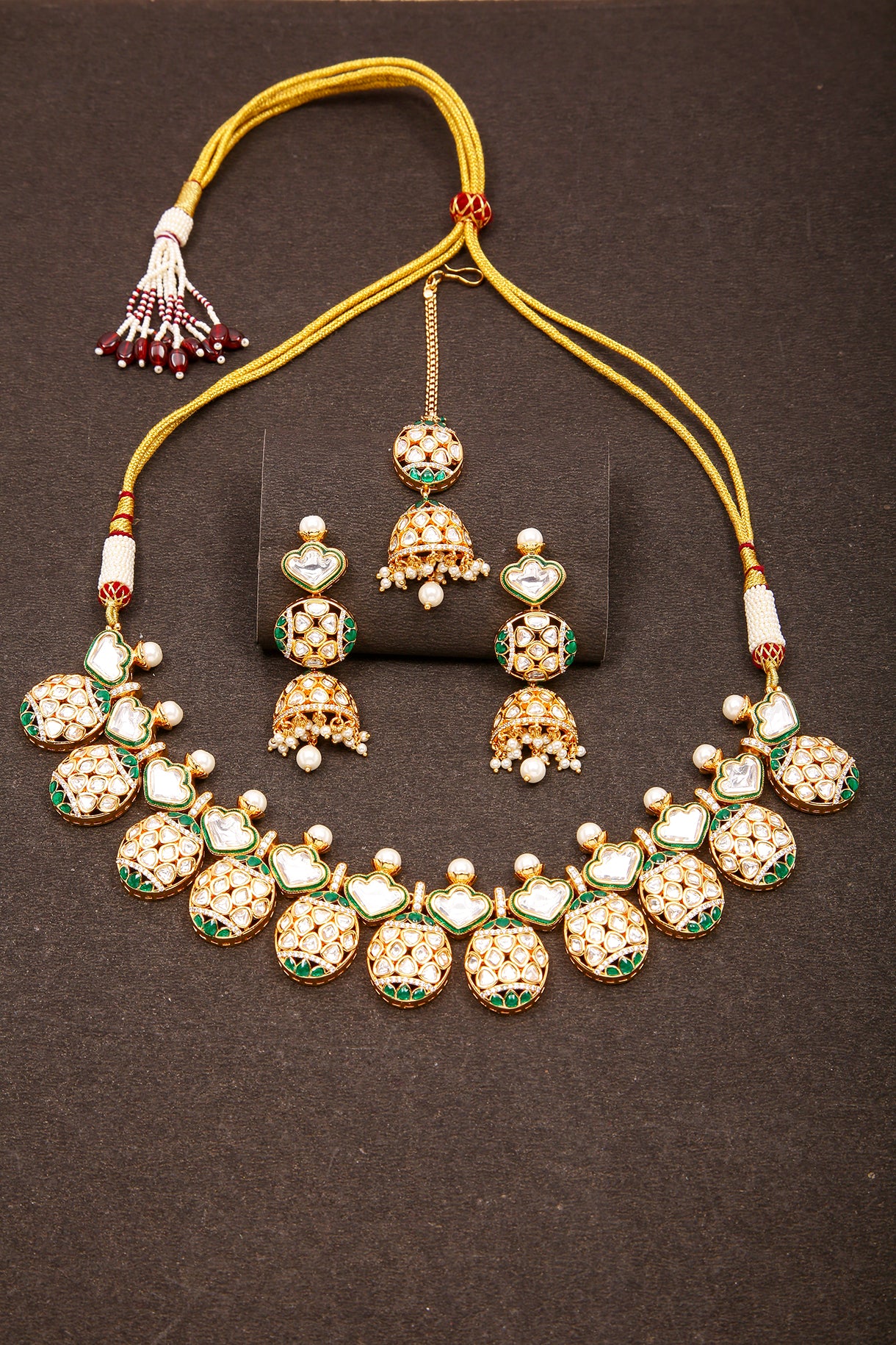 Elegant Gold Plated Royal Kundan Necklace & Earrings Set (D1175) | Indian Bridal Jewelry for Weddings, Parties & Special Occasions