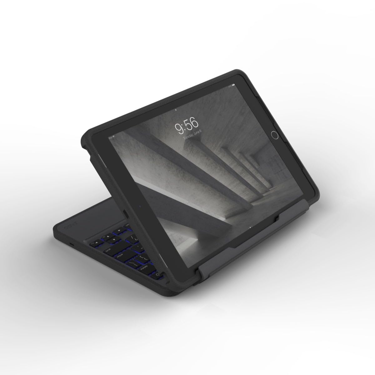ZAGG Rugged Book Detachable Case with Magnetic-Hinged Backlit Keyboard for iPad Air/Air 2/9.7/9.7 Pro | Multi-Device Bluetooth Pairing | USB-C Cable Included | Black | Perfect for Work, Travel & Home Office Use