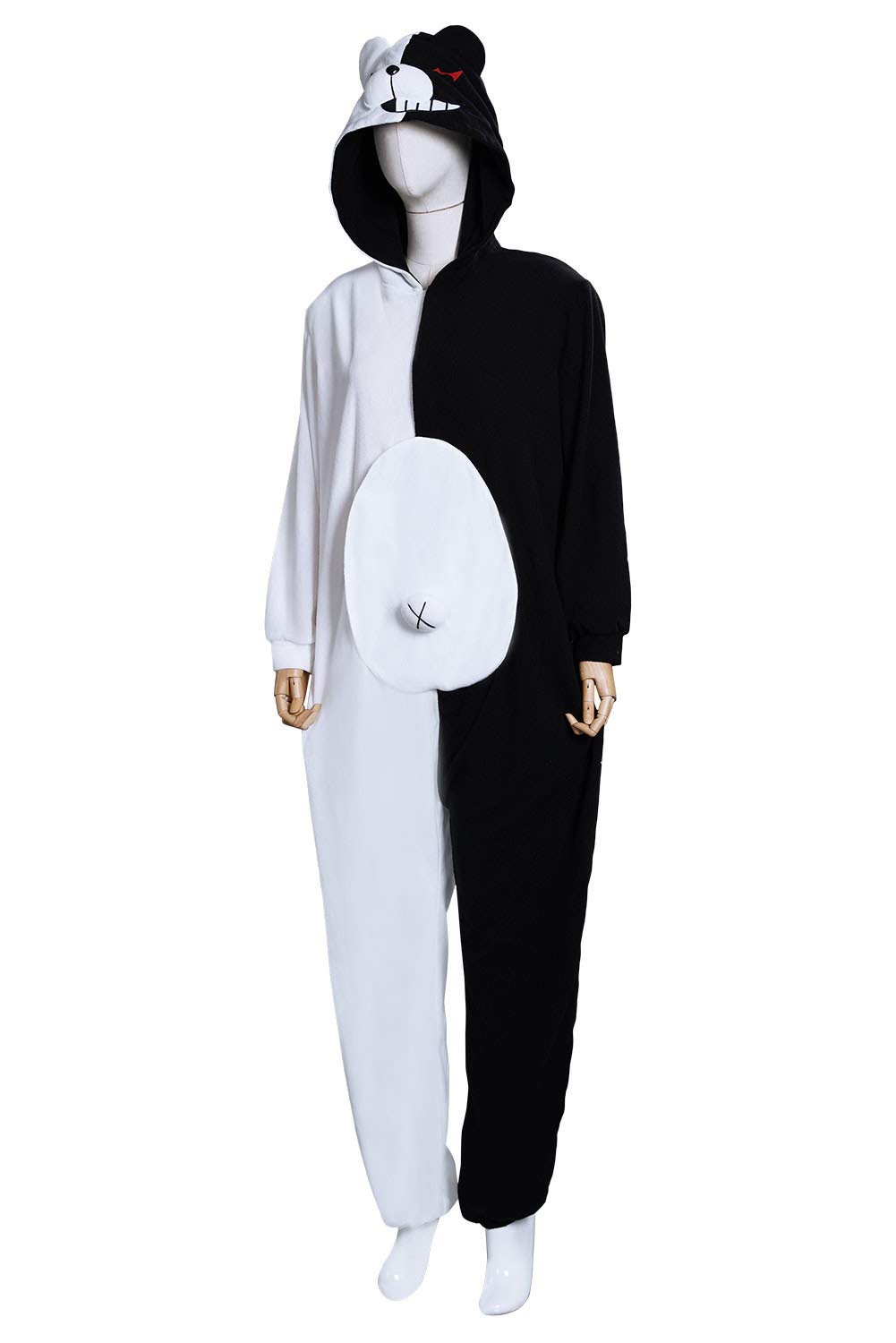 Unisex Adult Monokuma Bear Onesie Pajamas - Anime Cosplay Costume & Jumpsuit for Halloween, Sleepwear & Party Outfits