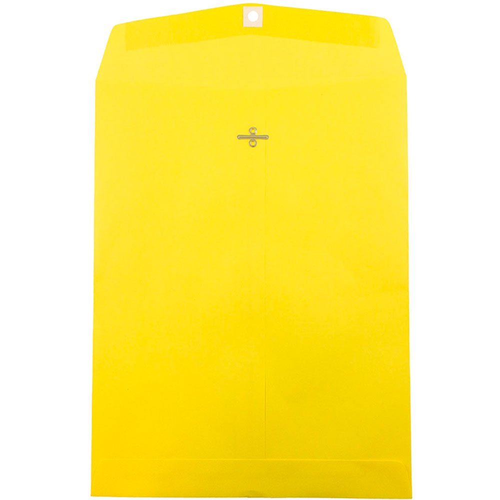 JAM PAPER 10x13 Colored Clasp Envelopes - Bulk 250 Recycled Yellow Catalog Mailers | Perfect for Business Mailings, Office Organization & Eco-Friendly Correspondence