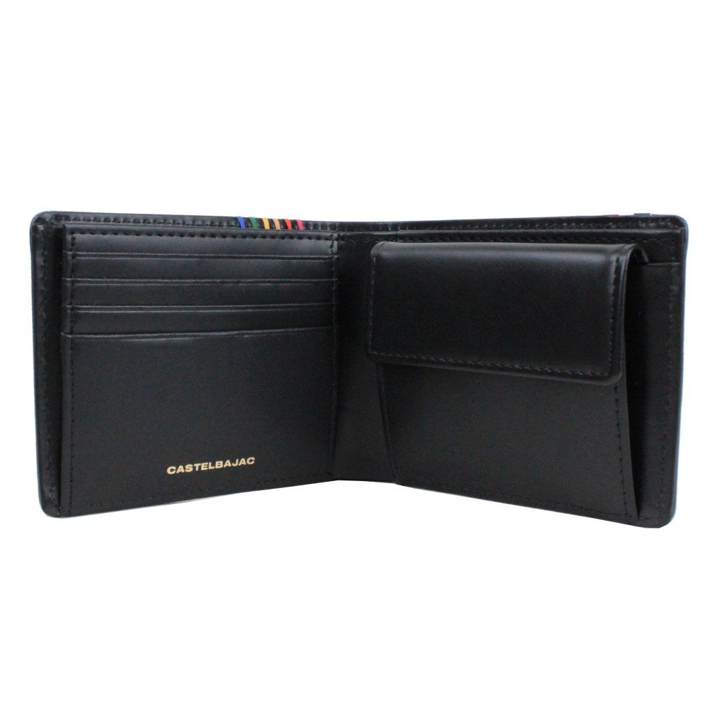 CASTELBAJAC Sest Bi-fold Wallet 027603 Black - Slim Leather Billfold for Men & Women - Perfect for Everyday Use, Travel, and Business