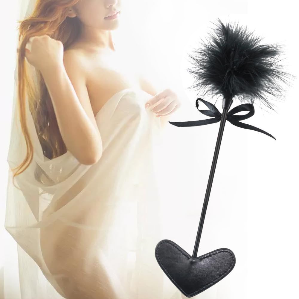 Sensual BDSM Feather Tickler & Flogger Set - Adult Toys for Couples, French Tickler Whip & Paddle for Spanking, Romantic Play & Sensory Exploration - Perfect for Bedroom Games, Foreplay & Intimate Bonding