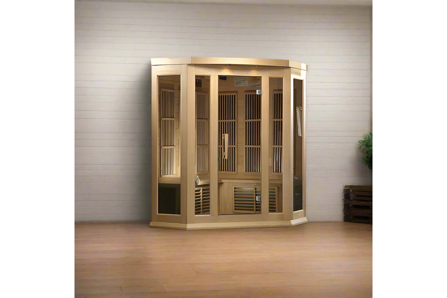 Maxxus 3-Person Corner Low EMF FAR Infrared Indoor Sauna for Home Relaxation & Detox - Perfect for Small Spaces & Family Wellness