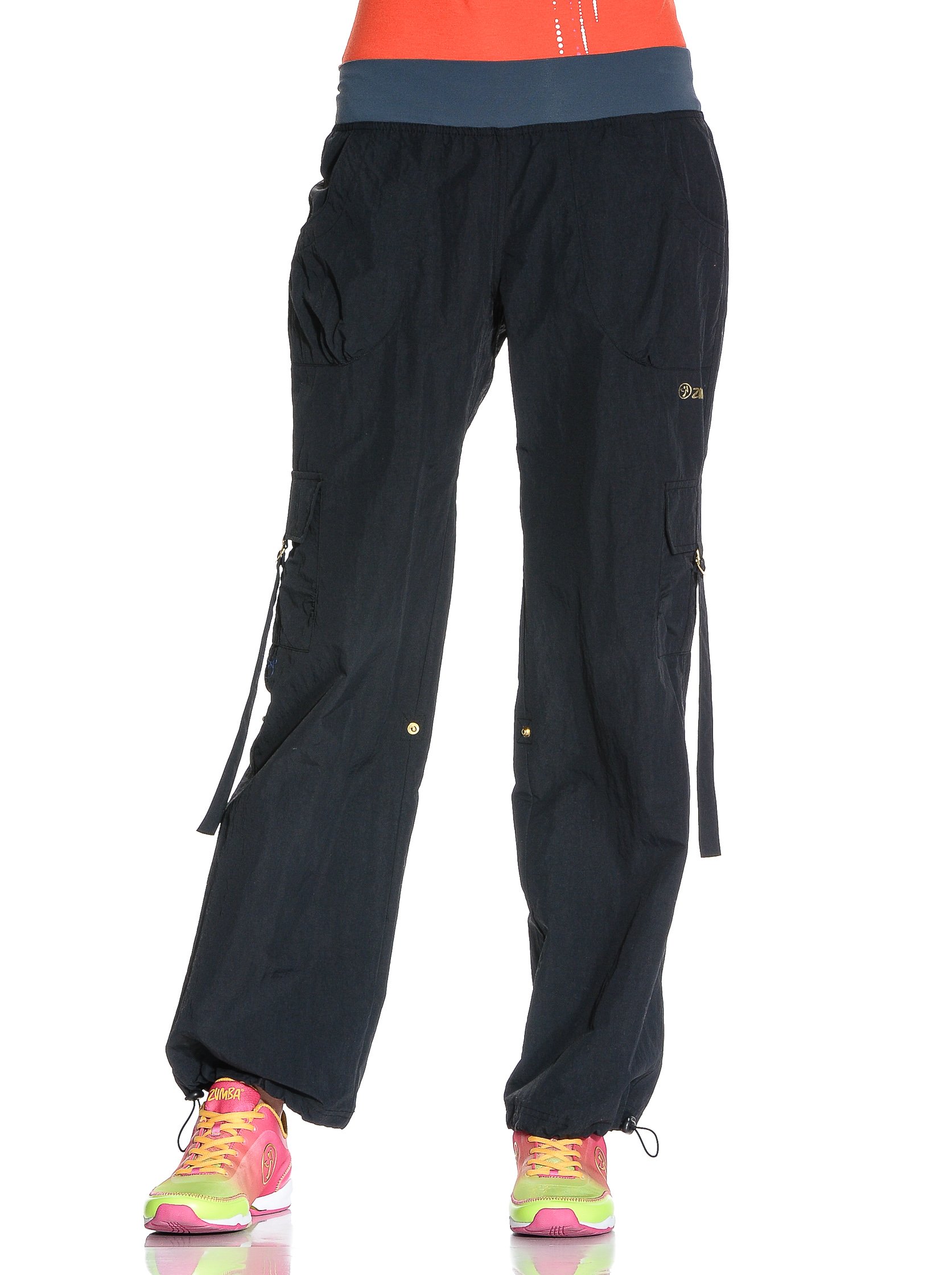 Zumba Fitness Women's Crave Worthy Cargo Pant - Sew Black, X-Large | High Waisted Workout Pants for Dance, Yoga & Gym | Comfortable & Stylish Activewear