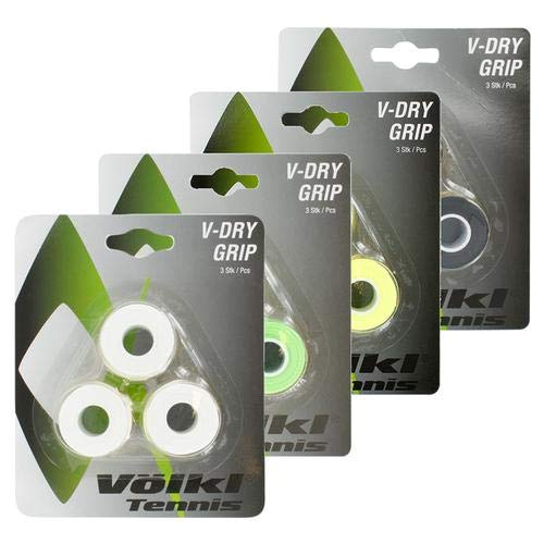 Volkl V-Dry Grip Overgrip | High-Performance Tennis Grip for Enhanced Control & Comfort | Neon Green, 3-Pack | Perfect for Competitive Play & Training