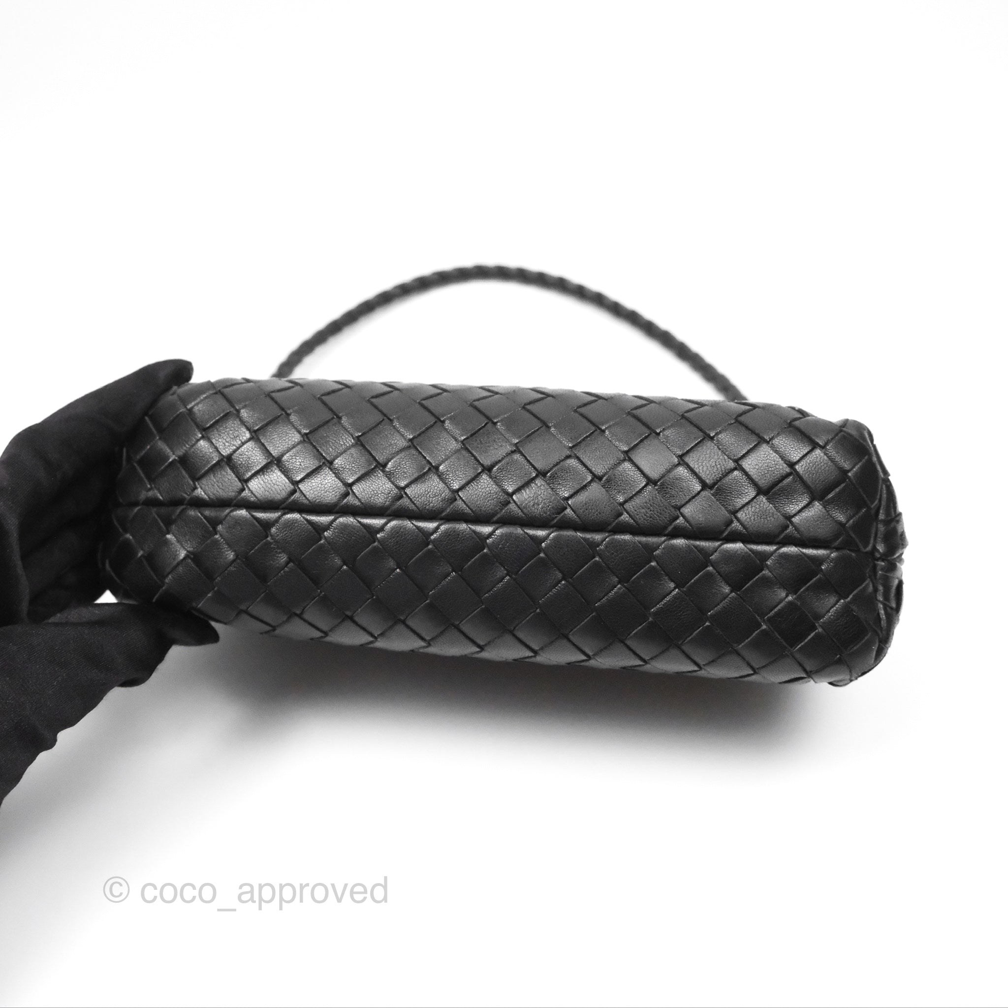 Bottega Veneta Mini Shoulder Bag Black Intrecciato Leather Crossbody Purse for Women | Luxury Designer Handbag for Everyday Use, Date Night & Travel