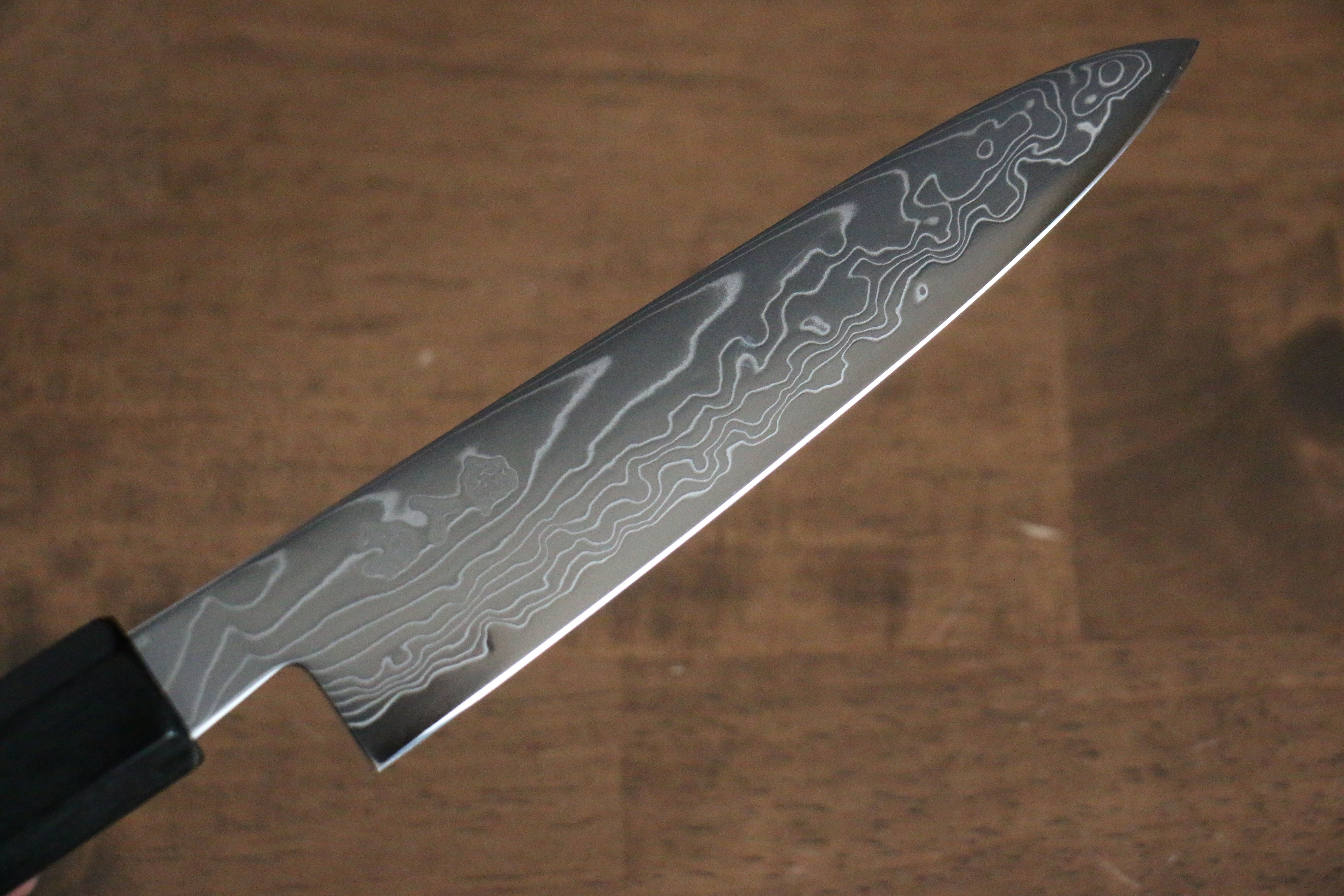 Premium Kajin Cobalt Special Steel Damascus Petty Knife 135mm - Gray Pakka Wood Handle - Japanese Kitchen Utility Knife for Slicing, Peeling & Precision Cutting - Perfect for Chefs & Home Cooking