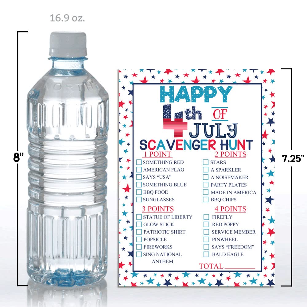 Amanda Creation 4th of July Patriotic Word Search & Scavenger Hunt Game Cards - 10 Pack (5