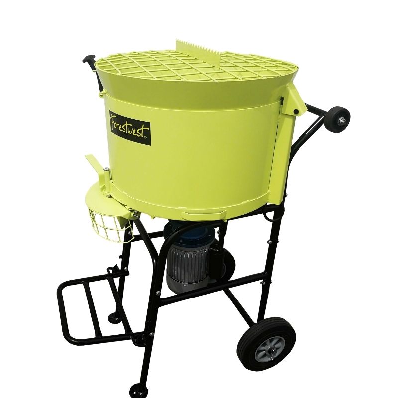 Forestwest 80L Pan Mortar Mixer 1100W Electric Concrete Mixer - Heavy Duty Cement Mixer for Construction, Screeding, and DIY Projects - Perfect for Mixing Mortar, Concrete, and Plaster