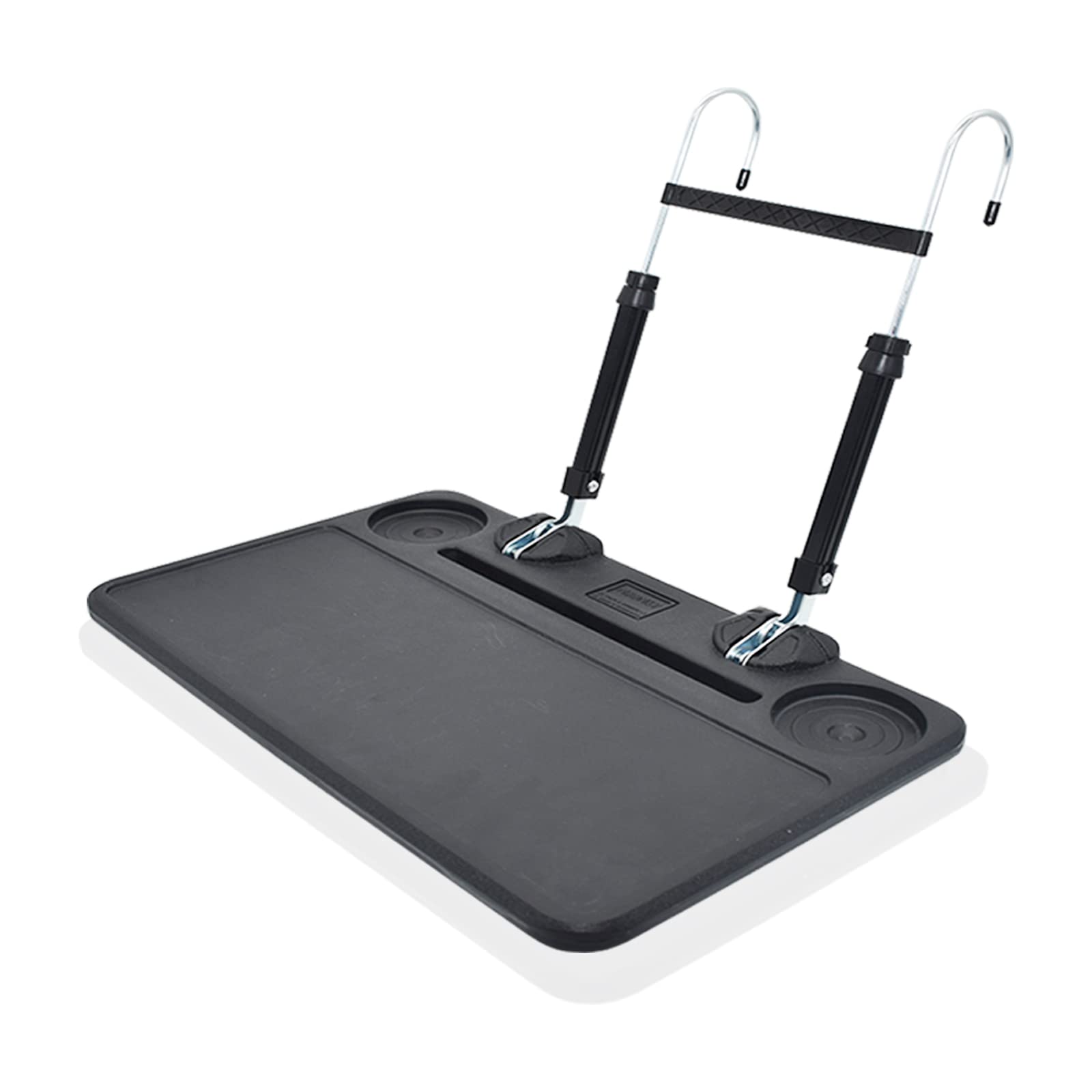 NBBNSY 2-in-1 Adjustable Auto Steering Wheel Desk & Backseat Headrest Tray - Universal Car Laptop Table for iPad, Phone, Food - Perfect for Trucks, SUVs, Sedans (Black) | Ideal for Road Trips, Office Work & In-Car Dining