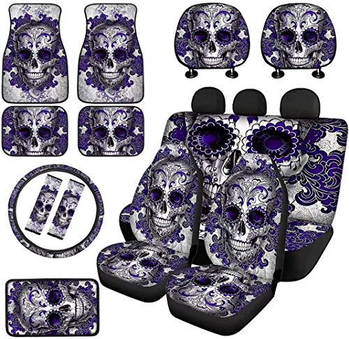 a+Purple Floral Skull