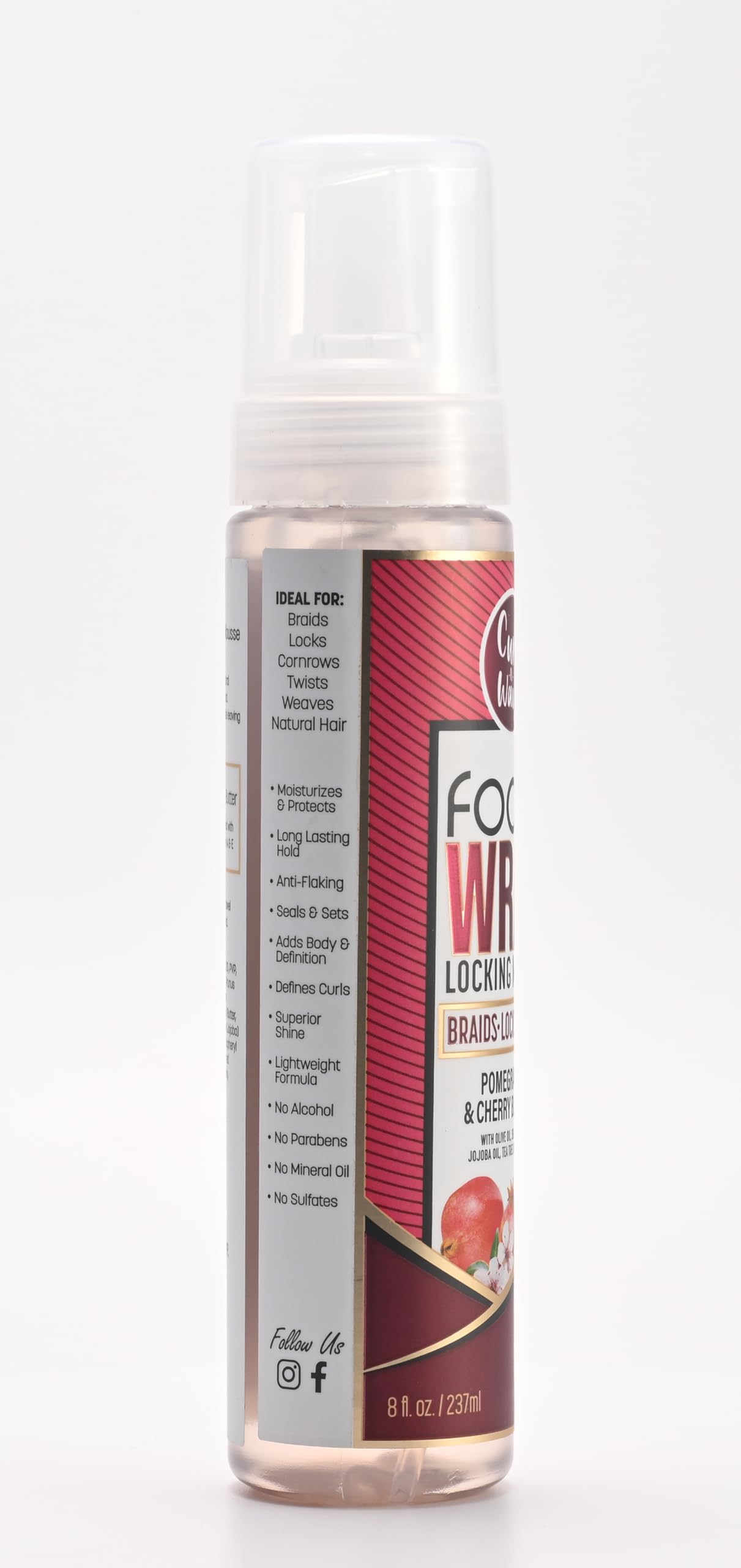 NEXT IMAGE Foam Wrap Locking Mousse - Pomegranate & Cherry Blossom Scent for Curly Hair | Hydrating Styling Hair Mousse for Women | Perfect for Daily Use, Special Occasions & Salon-Quality Styling at Home