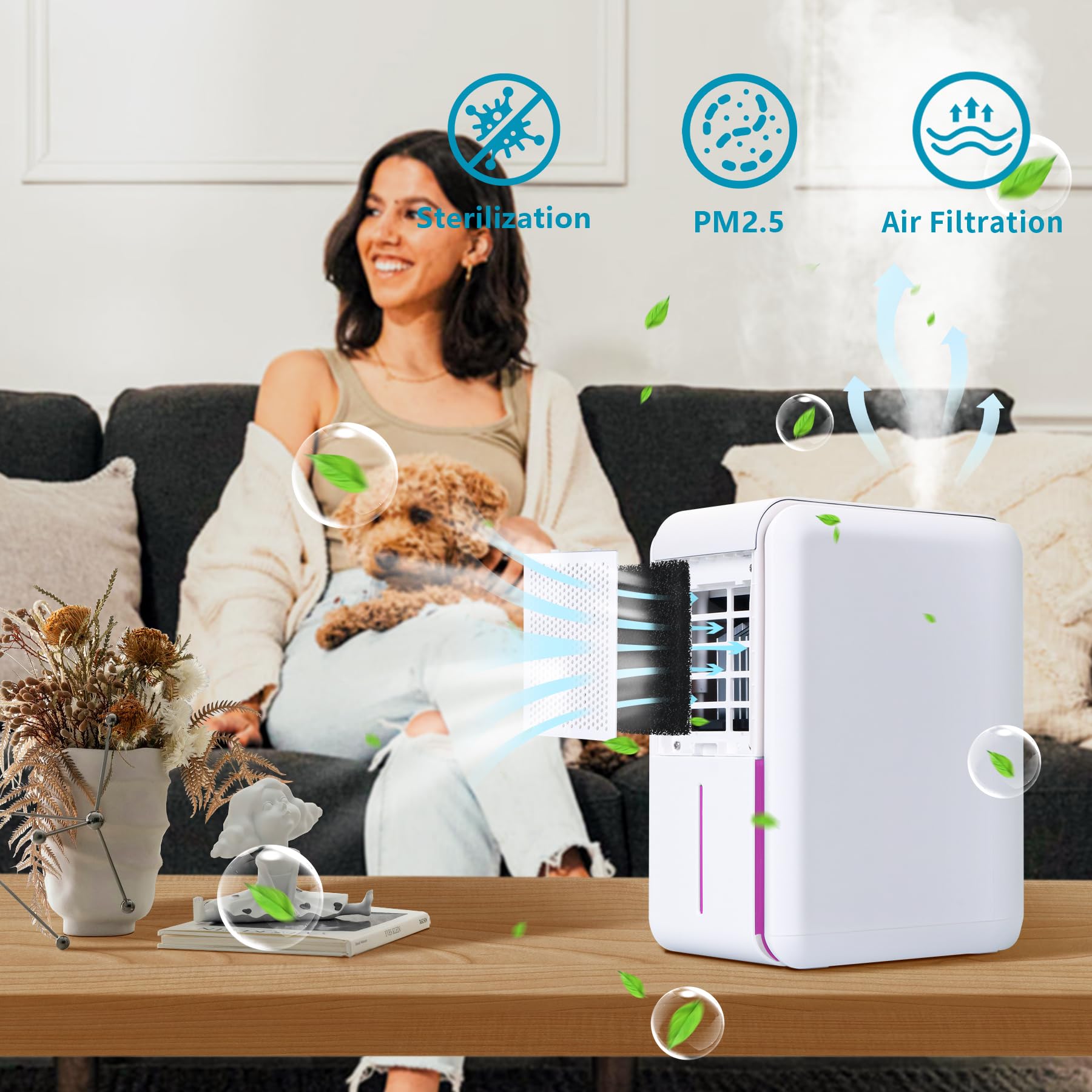 2-in-1 Humidifier Dehumidifier Combo for Home & Bedroom - 4 Modes, LED Display - Perfect for Dry/Wet Seasons