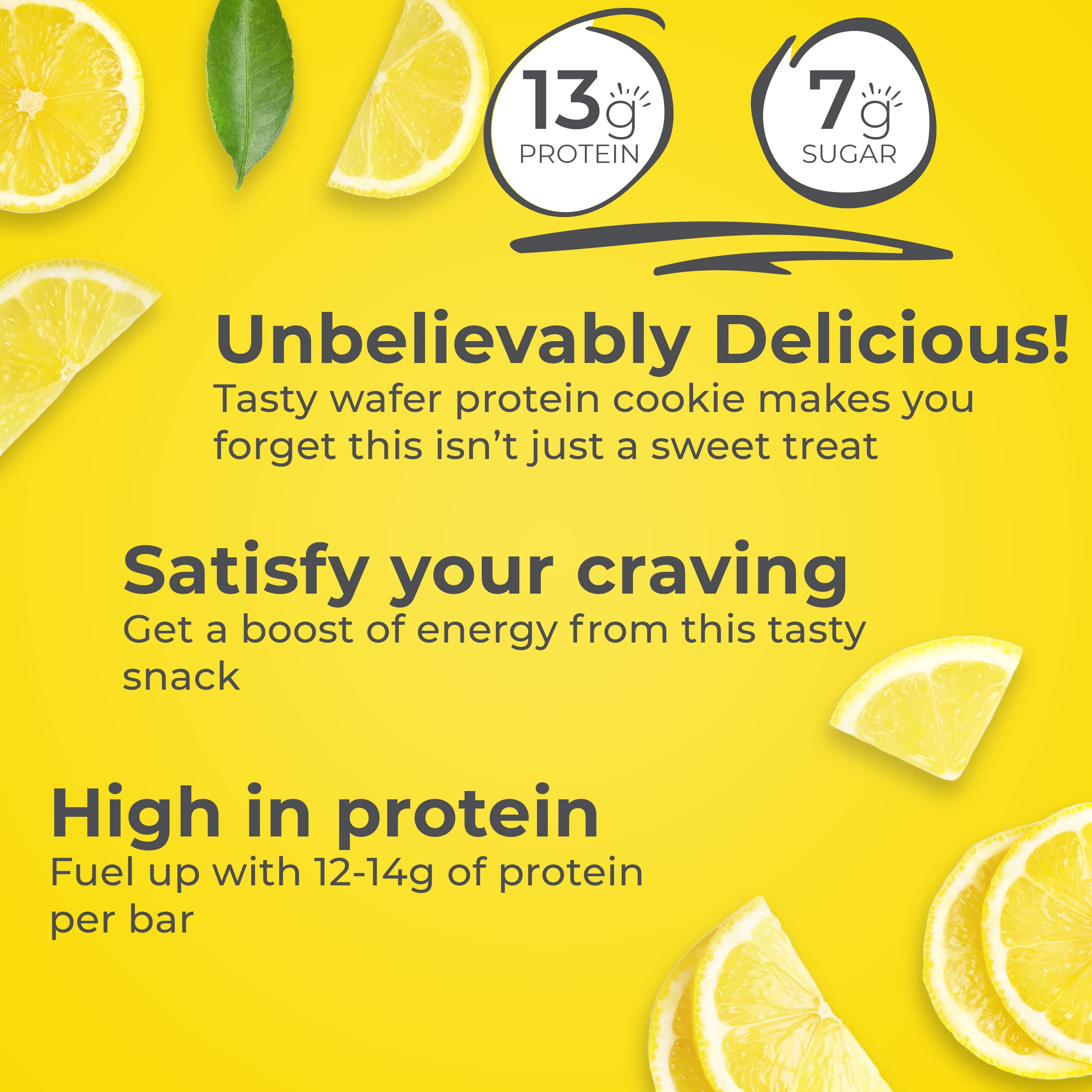 Power Crunch Protein Wafer Bars - High Protein Snack (12 Pack, 1.4oz Each) | Lemon Meringue Flavor | Low Carb Keto-Friendly Energy Bars for Gym, Hiking & On-the-Go Nutrition