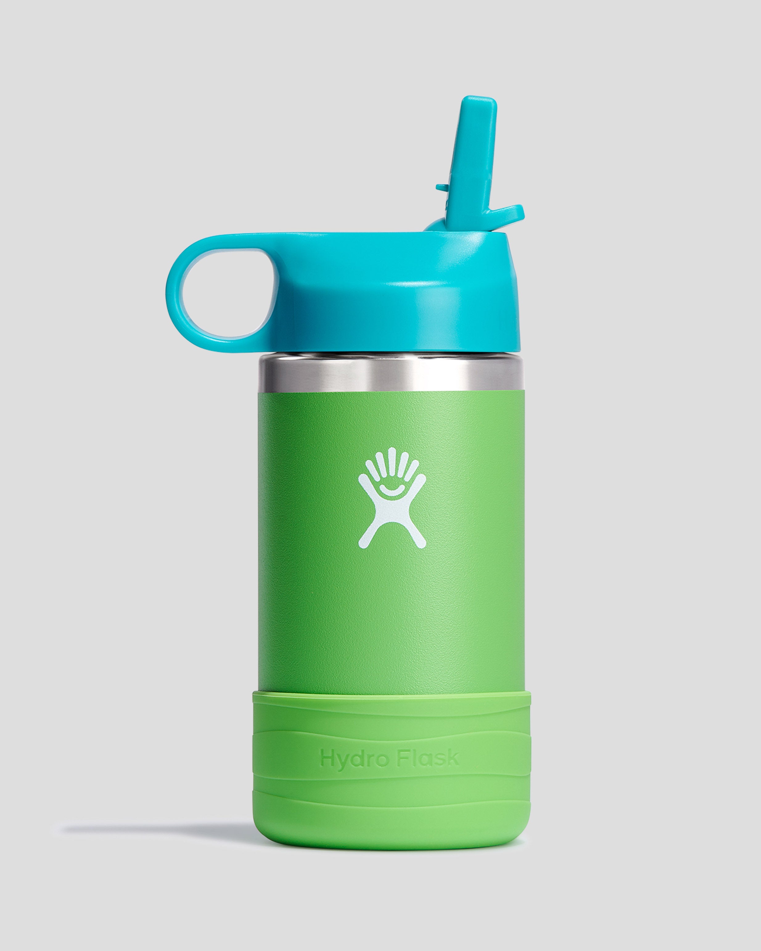 Hydro Flask Kids Wide Mouth Water Bottle 12oz (354ml) - Insulated Stainless Steel Vacuum Flask for School, Sports & Outdoor Activities - Grass Color